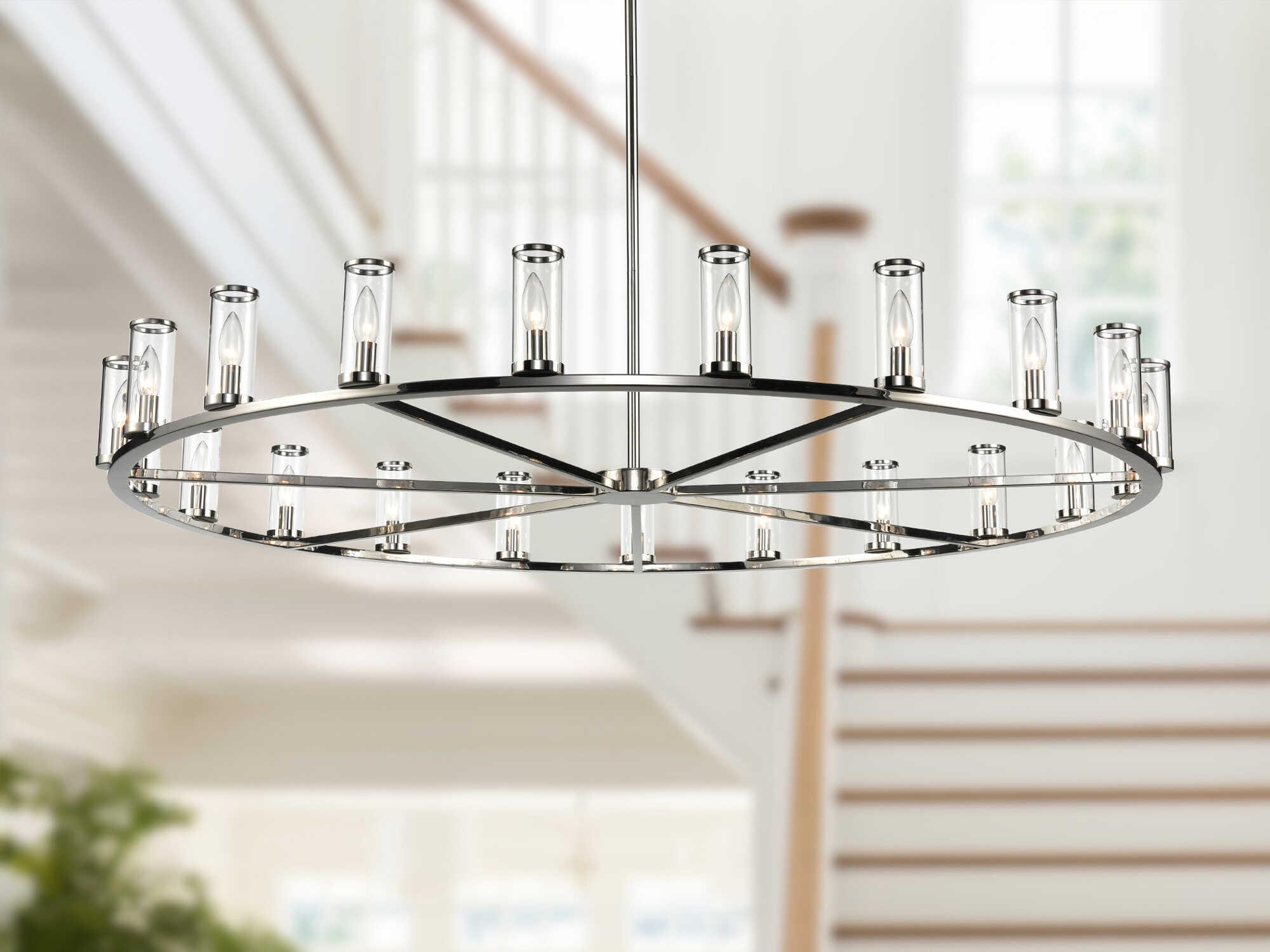 Alora Lighting Revolve 21-Light Polished Nickel Cylinder Chandelier