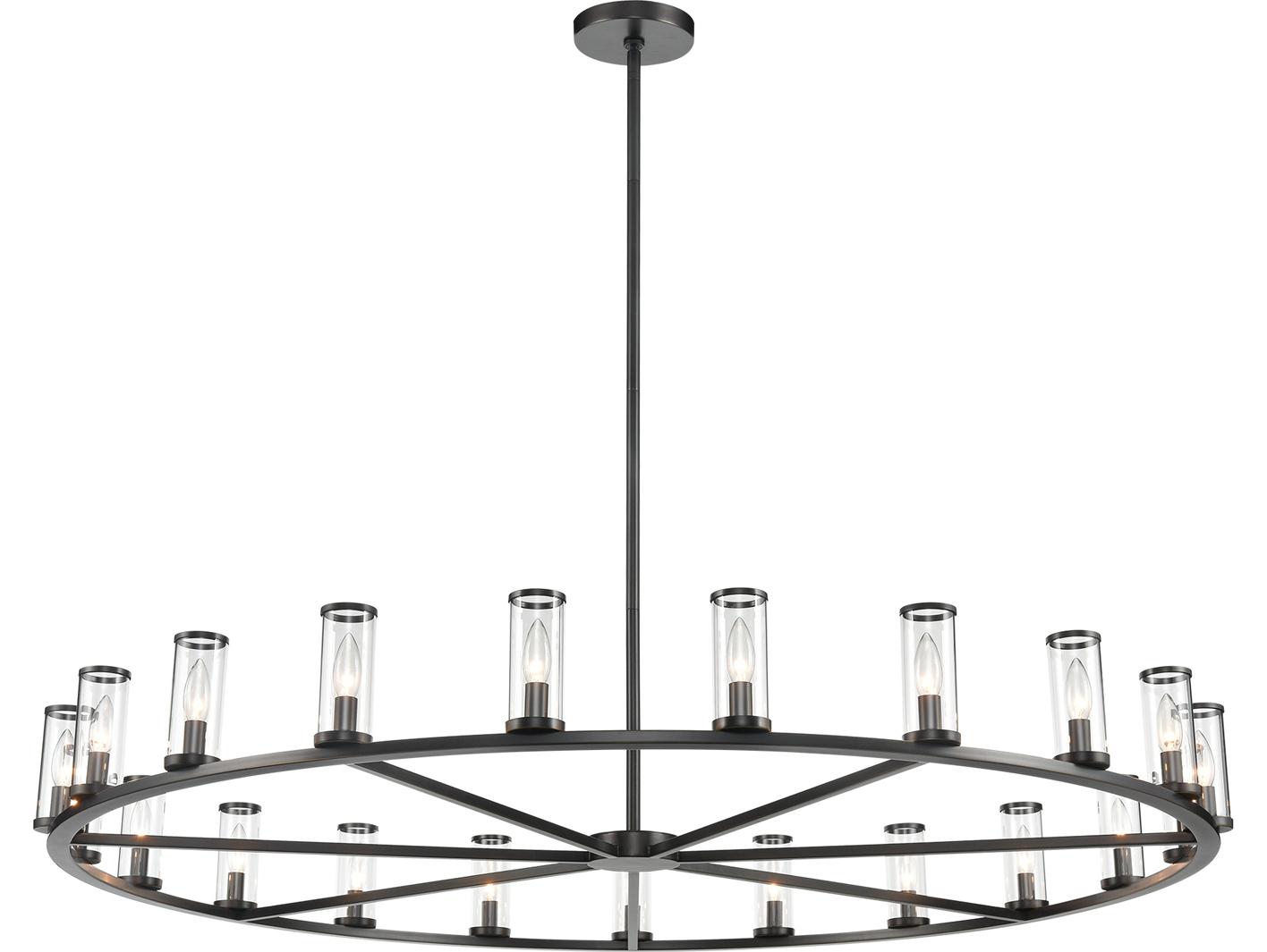 Alora Lighting Revolve 21-Light Urban Bronze Black Cylinder Chandelier