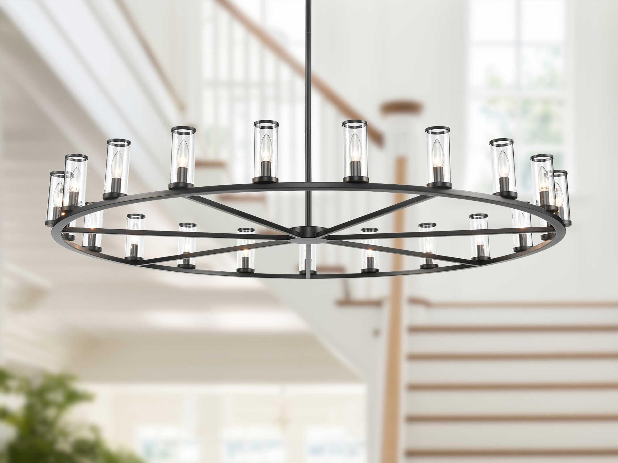 Alora Lighting Revolve 21-Light Urban Bronze Black Cylinder Chandelier