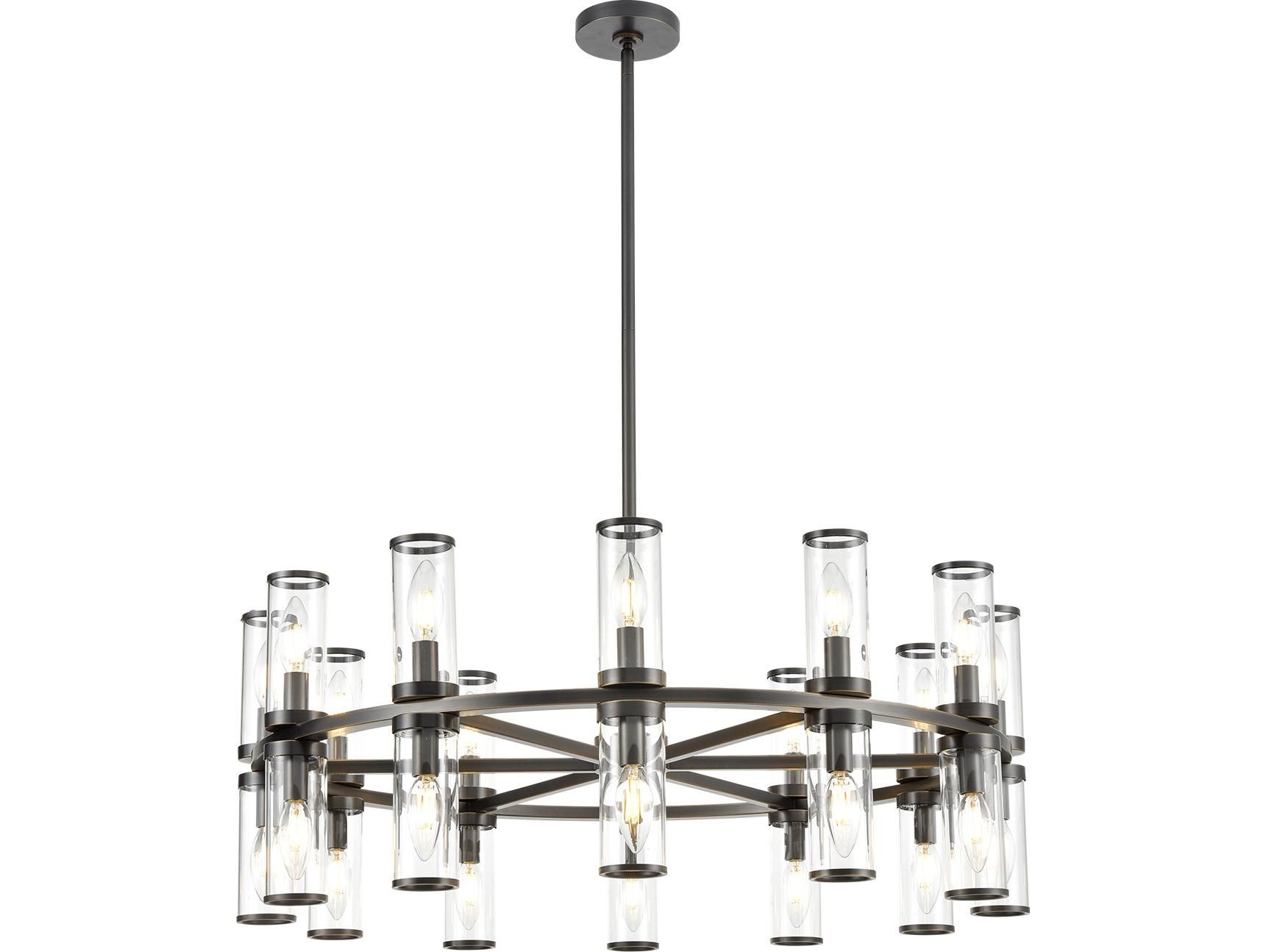 Alora Lighting Revolve 24-Light Urban Bronze Cylinder Chandelier
