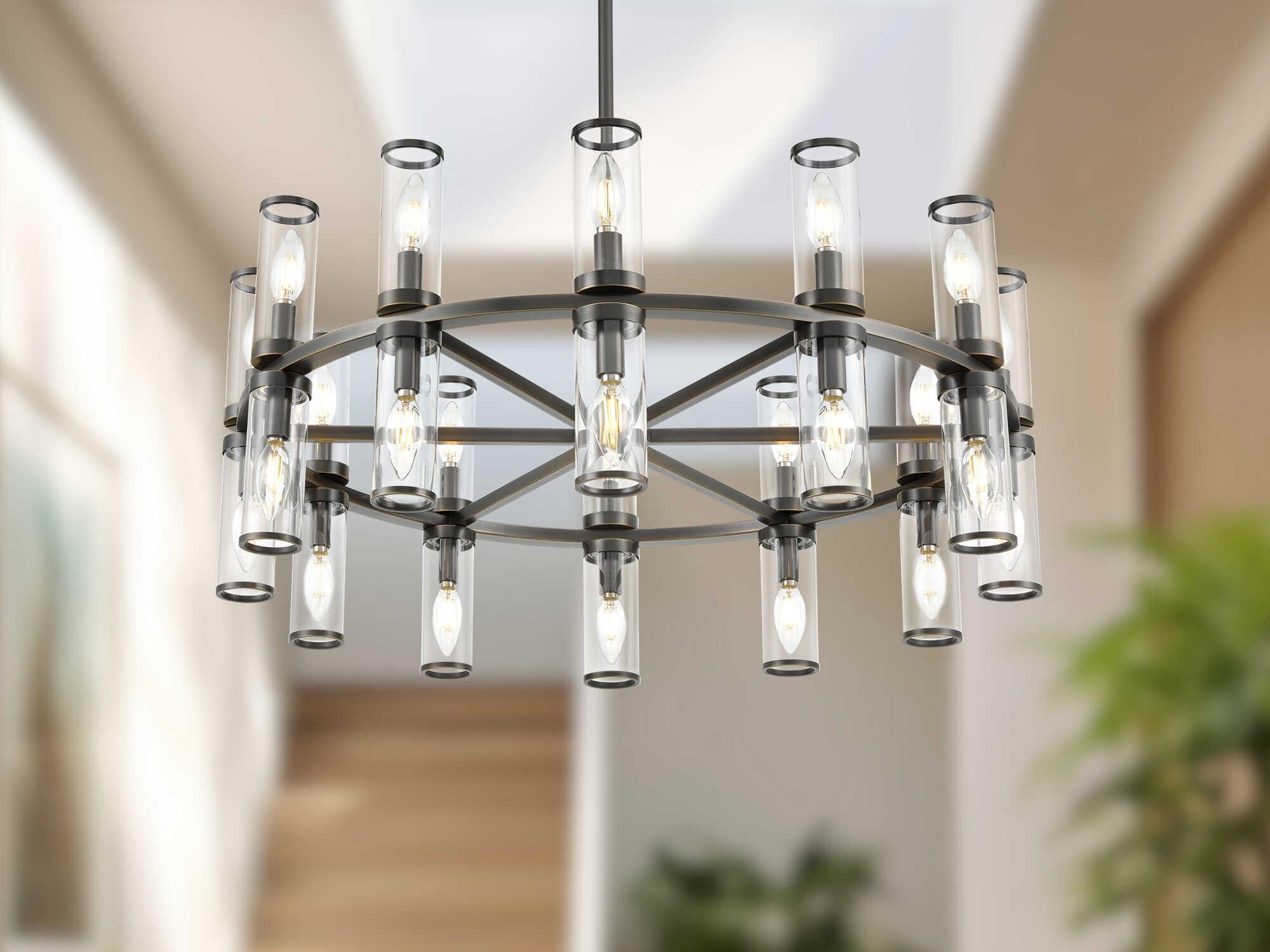 Alora Lighting Revolve 24-Light Urban Bronze Cylinder Chandelier