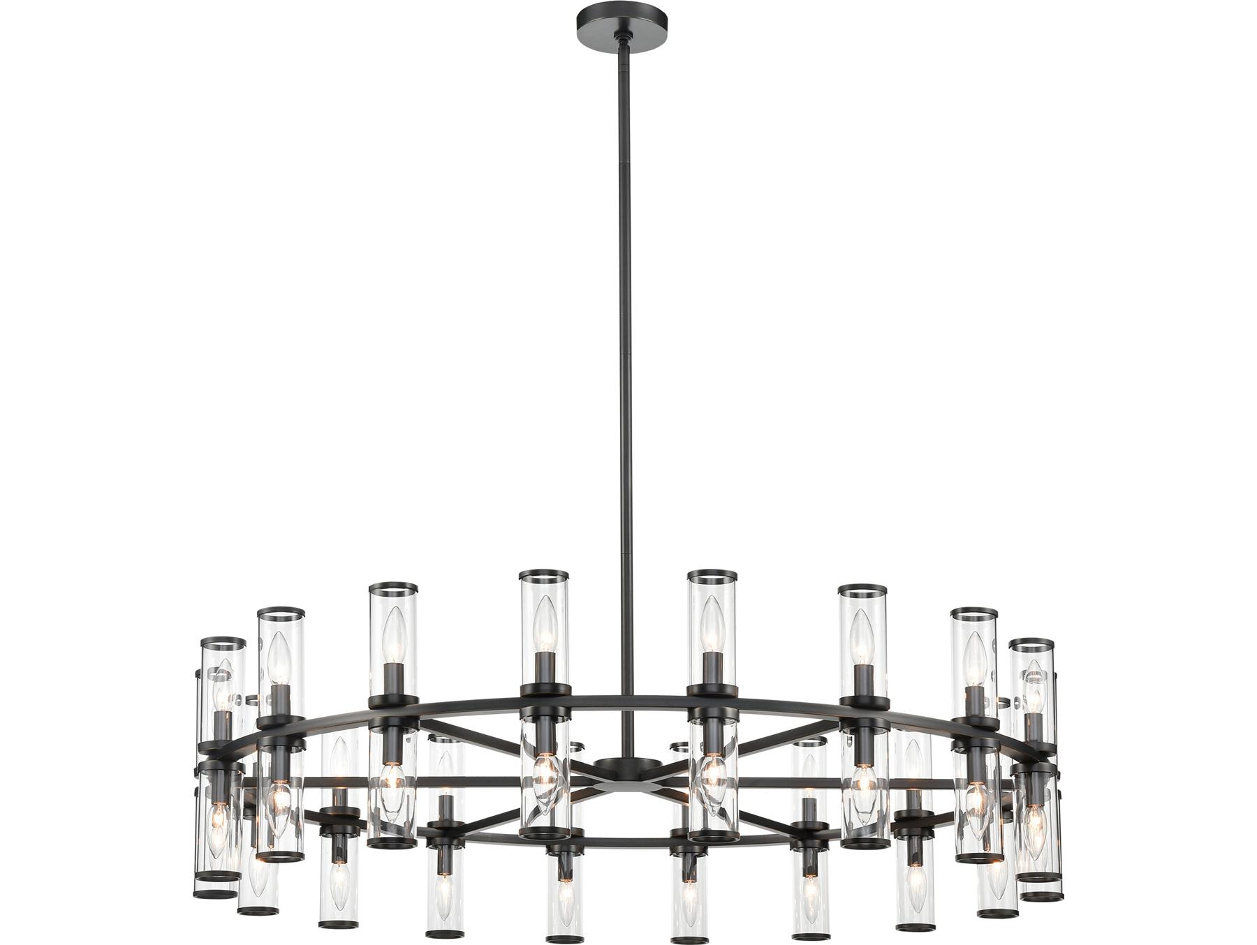 Alora Lighting Revolve 36-Light Urban Bronze Black Cylinder Chandelier