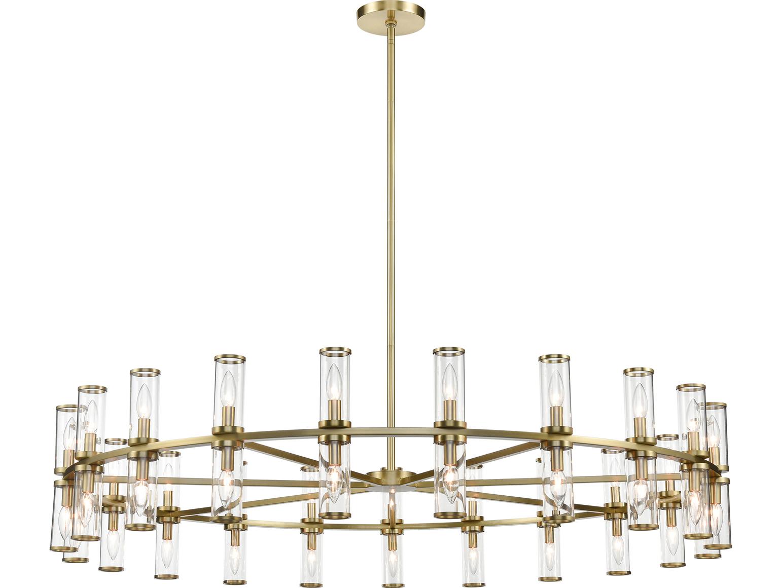 Alora Lighting Revolve 42-Light Natural Brass Cylinder Chandelier