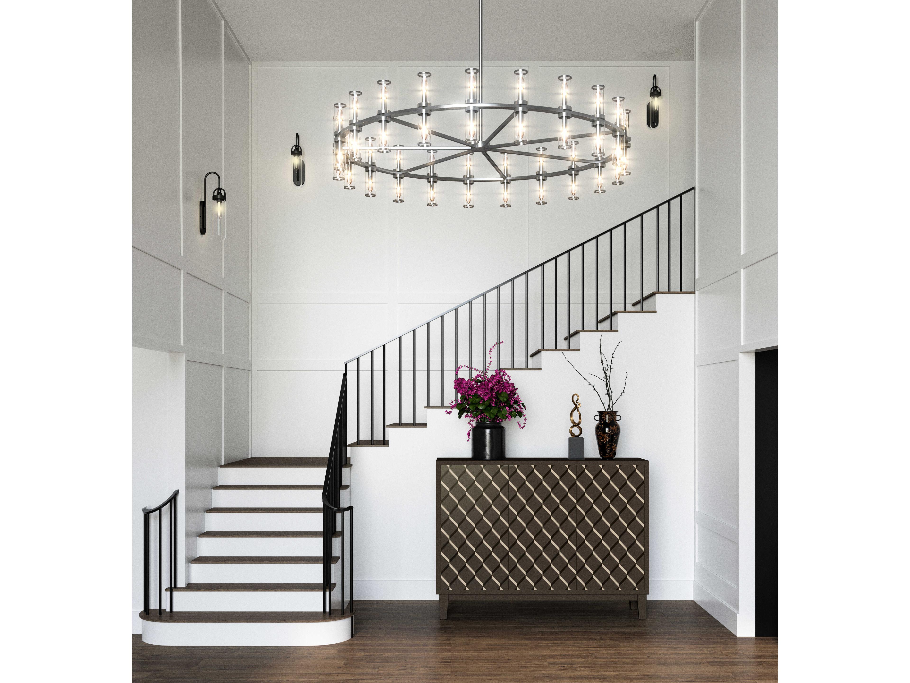 Alora Lighting Revolve 42-Light Polished Nickel Cylinder Chandelier