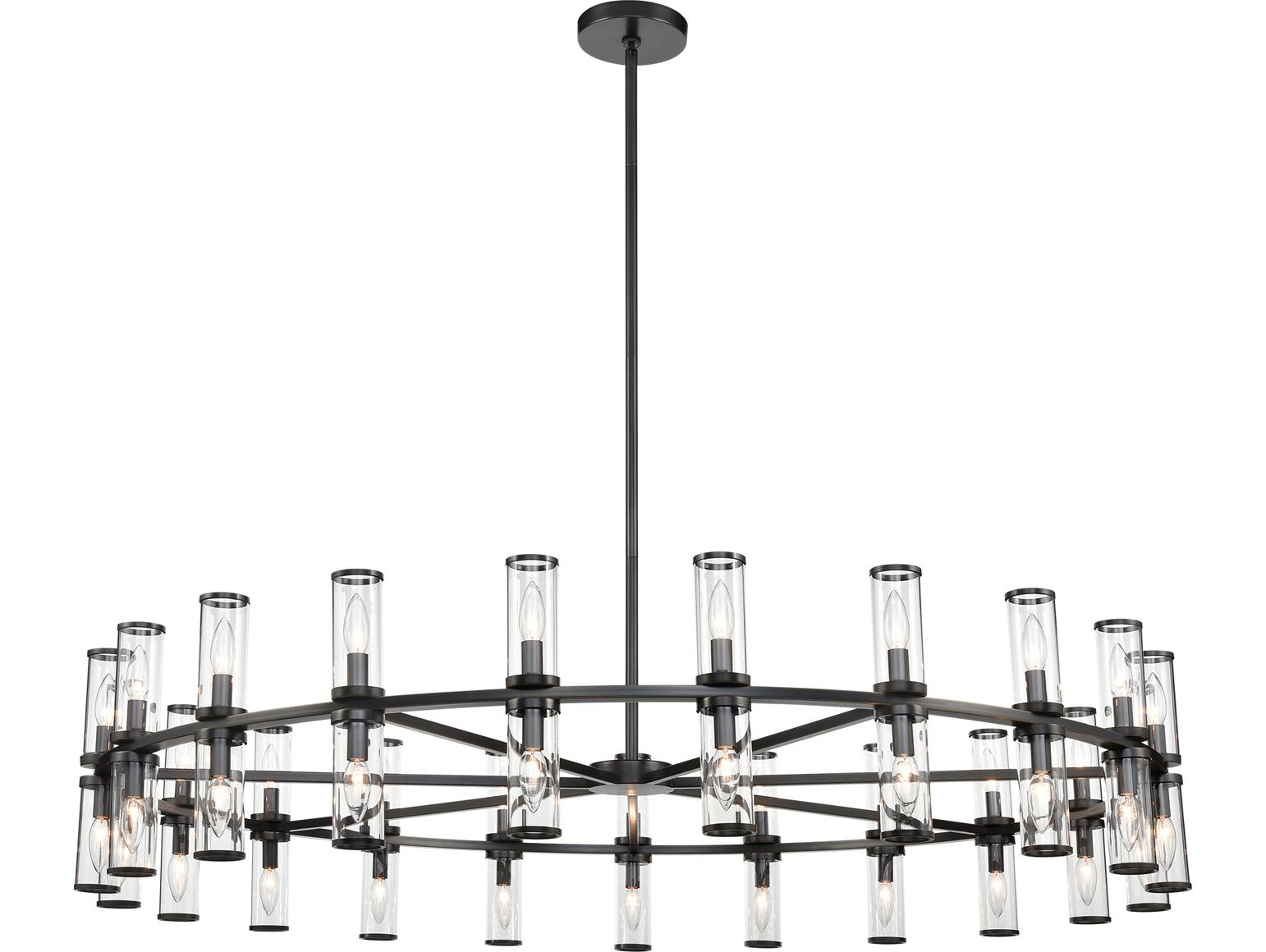 Alora Lighting Revolve 42-Light Urban Bronze Black Cylinder Chandelier