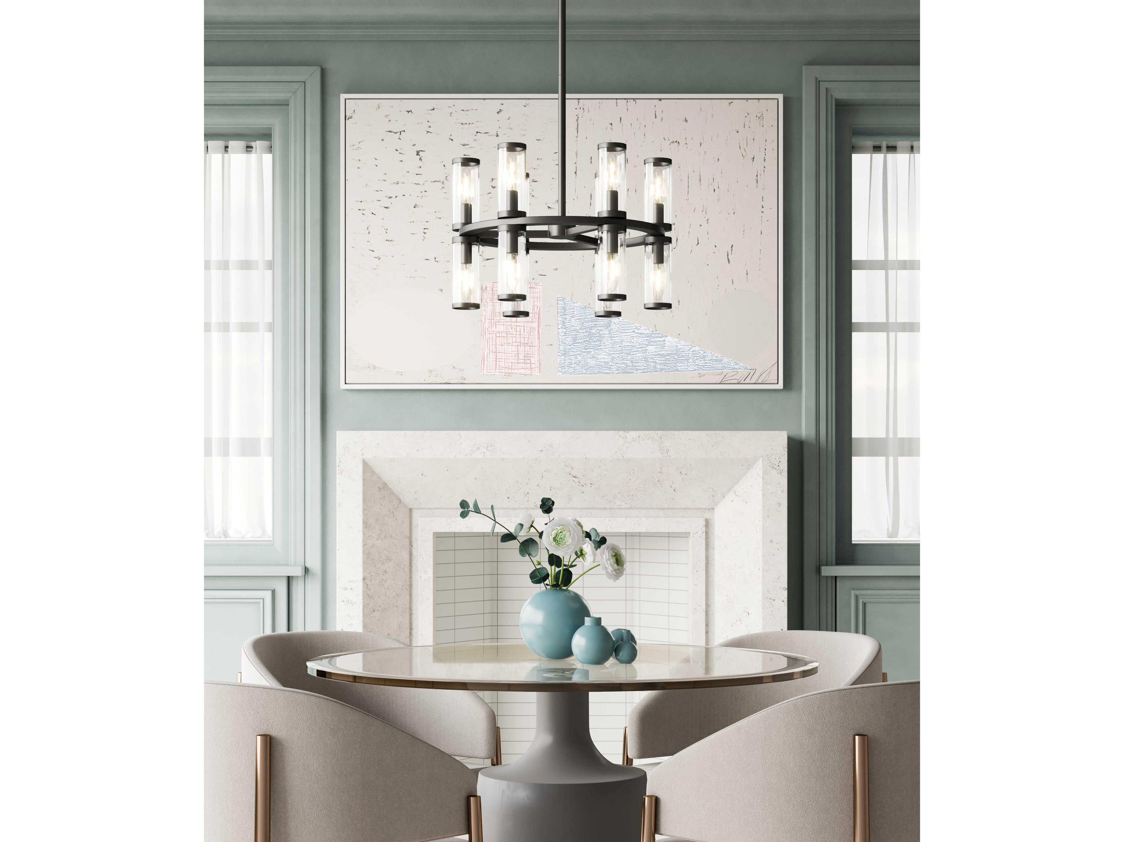 Alora Lighting Revolve 12-Light Urban Bronze Black Cylinder Chandelier