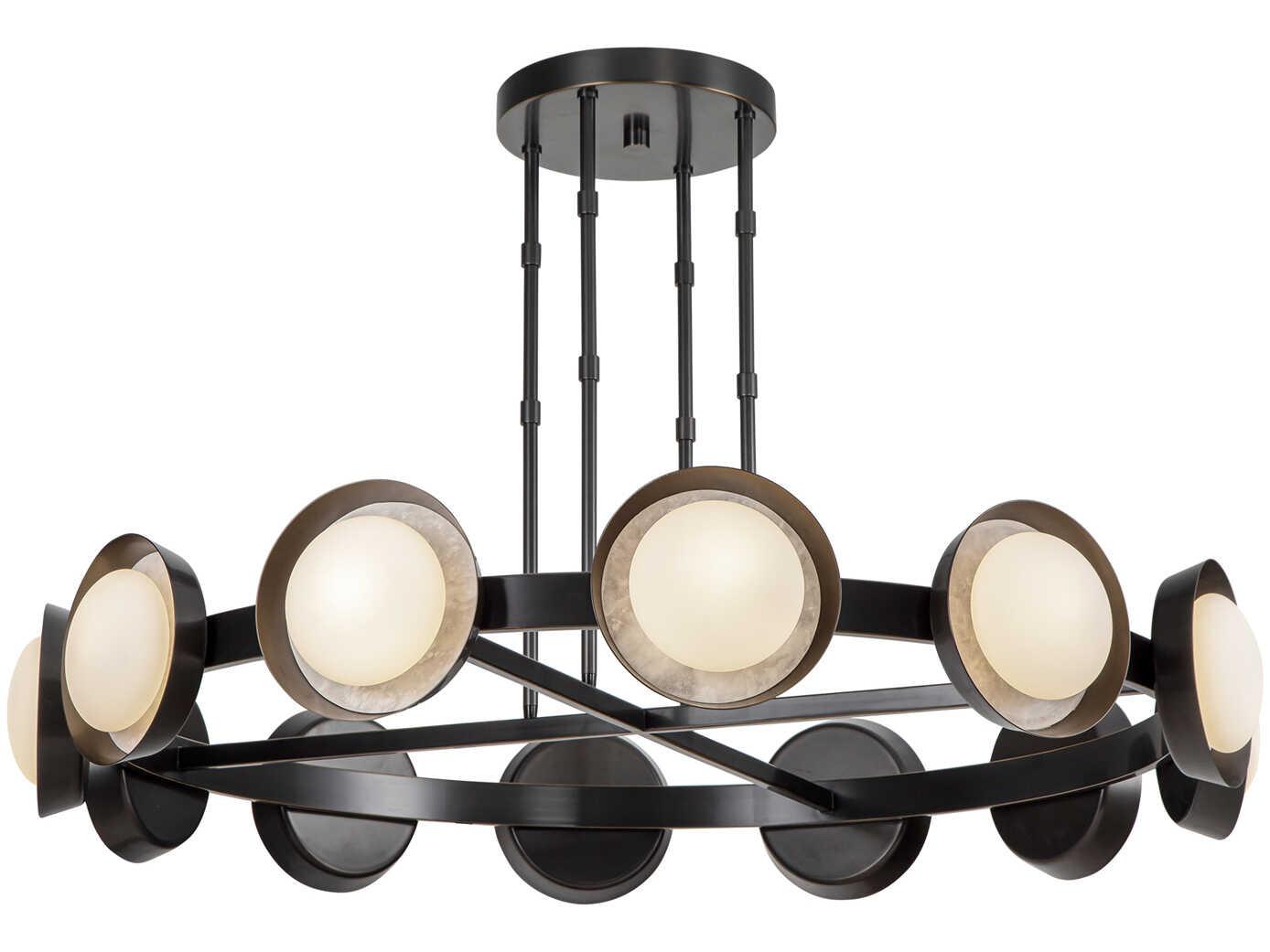 Alora Lighting Alonso Urban Bronze Black Round Chandelier