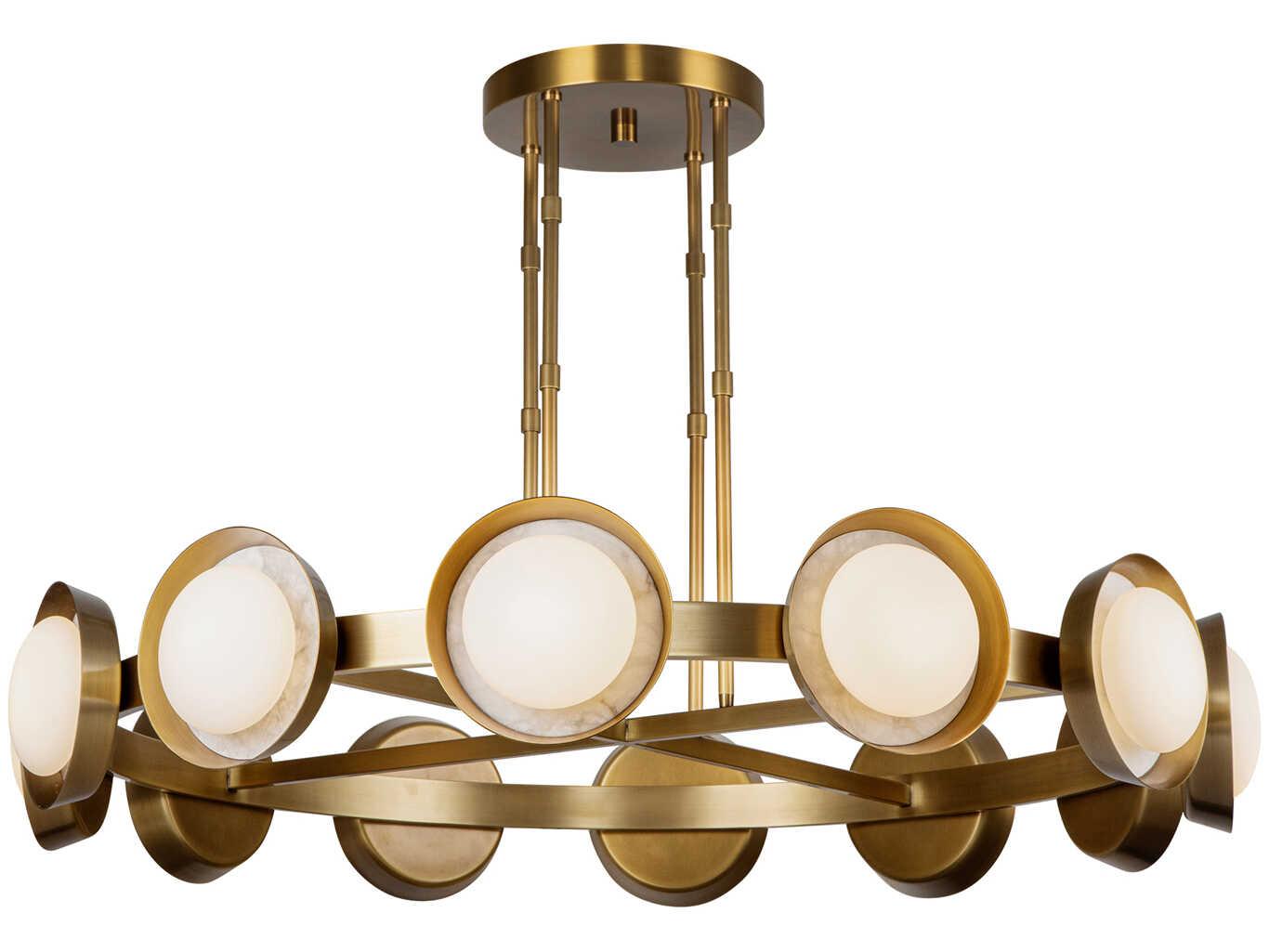 Alora Lighting Alonso Vintage Brass Round Chandelier