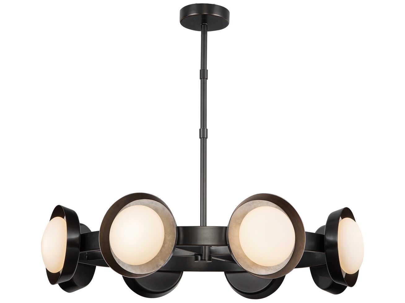Alora Lighting Alonso Urban Bronze Black Round Chandelier