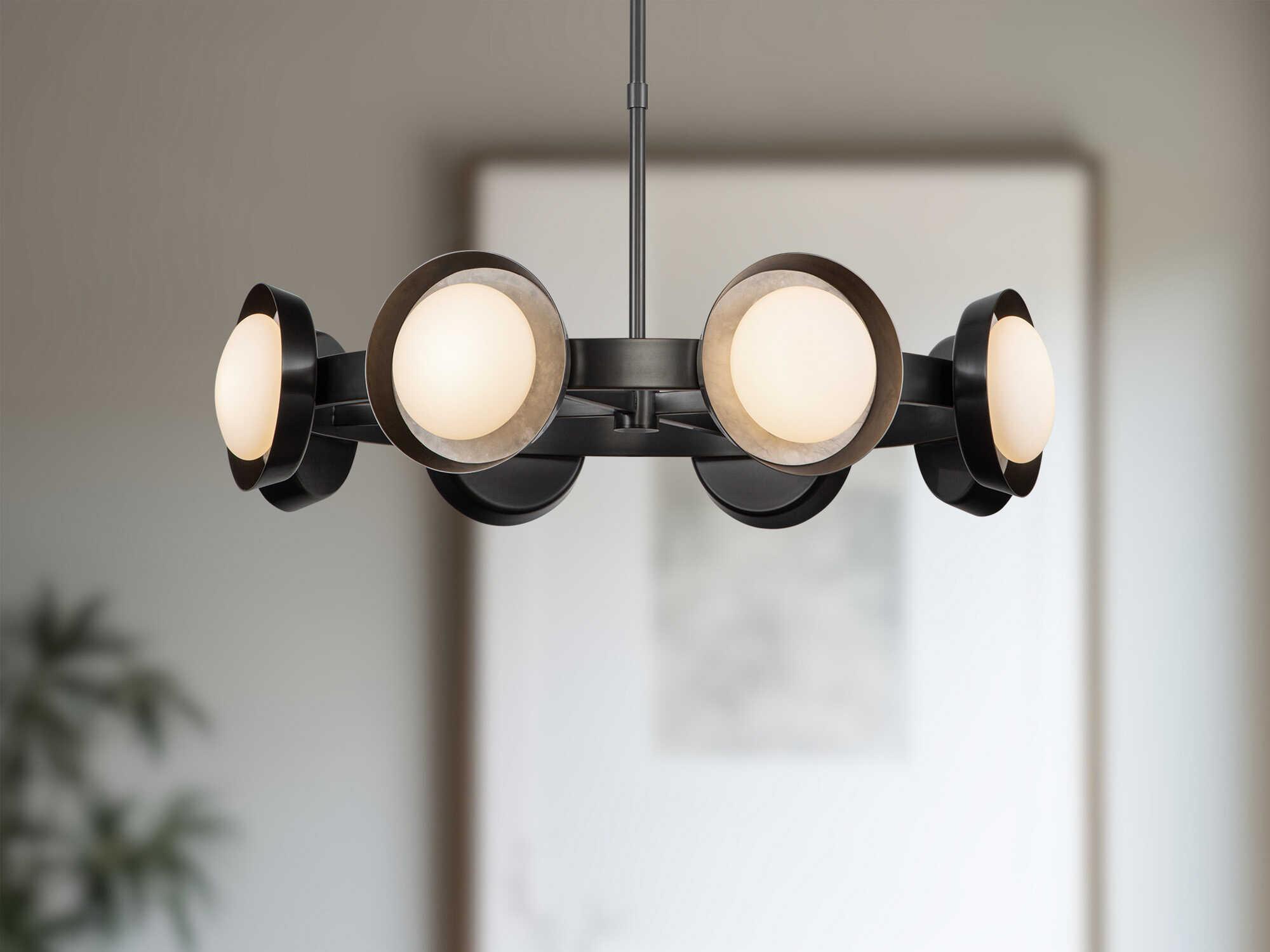 Alora Lighting Alonso Urban Bronze Black Round Chandelier