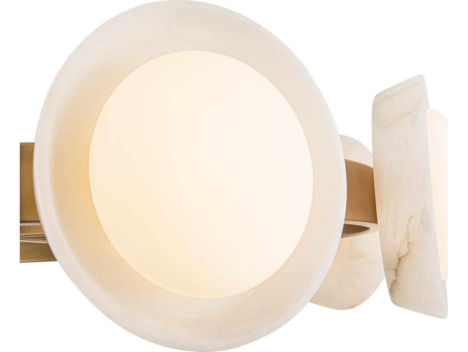Alora Lighting Alonso Vintage Brass Alabaster Round Chandelier