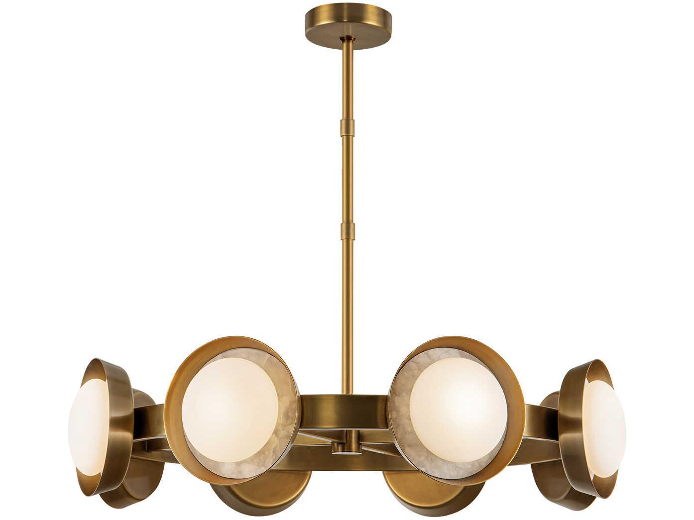 Alora Lighting Alonso Vintage Brass Round Chandelier