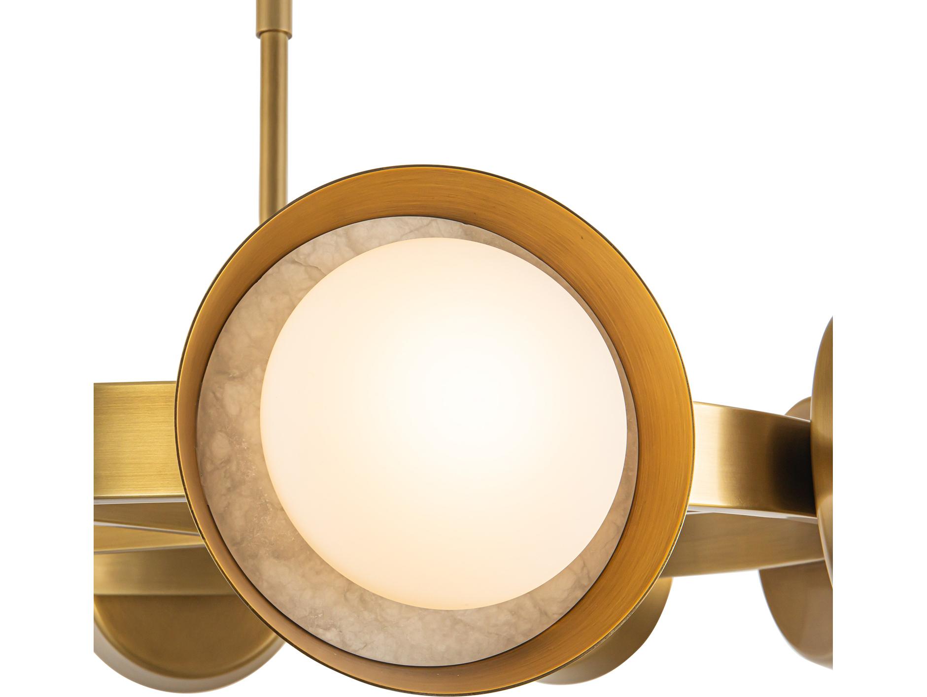 Alora Lighting Alonso Vintage Brass Round Chandelier