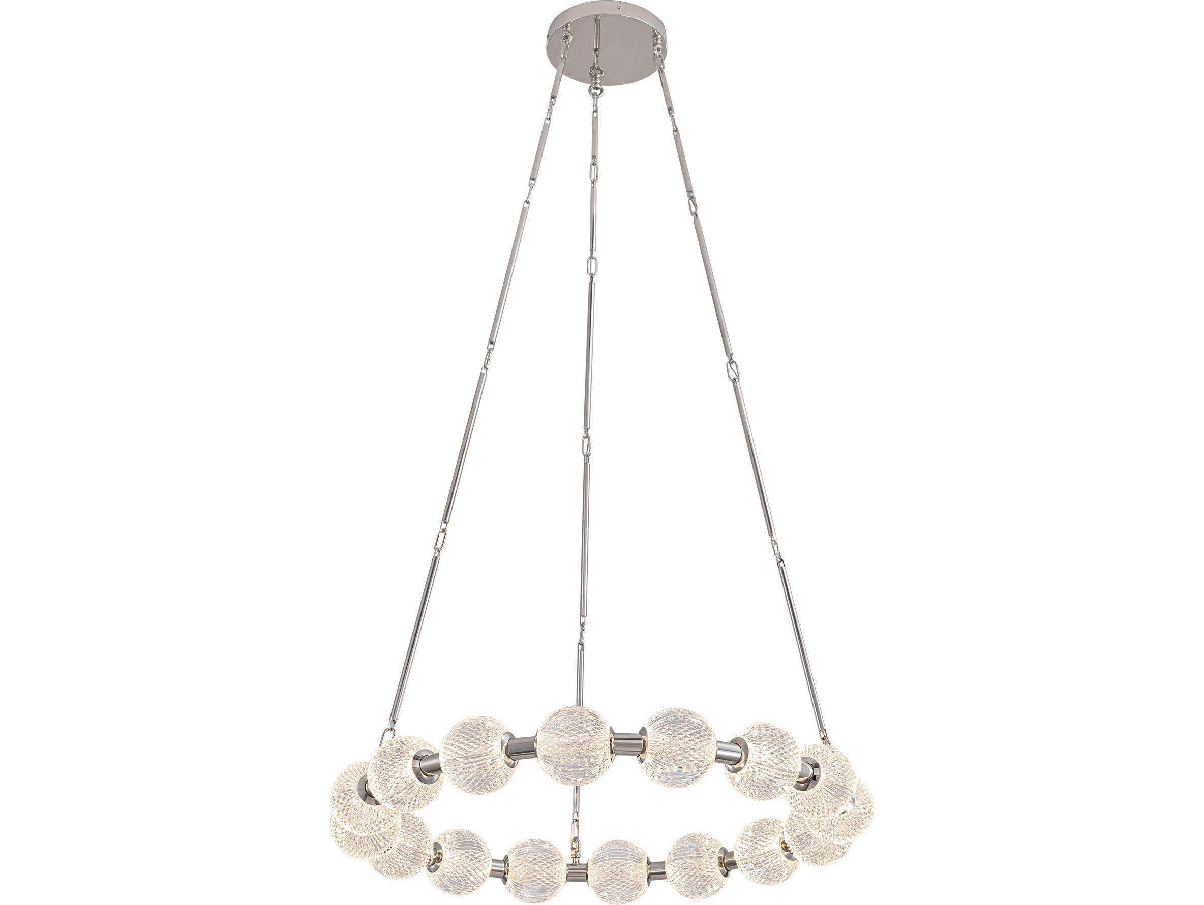 Alora Lighting Marni Polished Nickel Geometric Round Chandelier