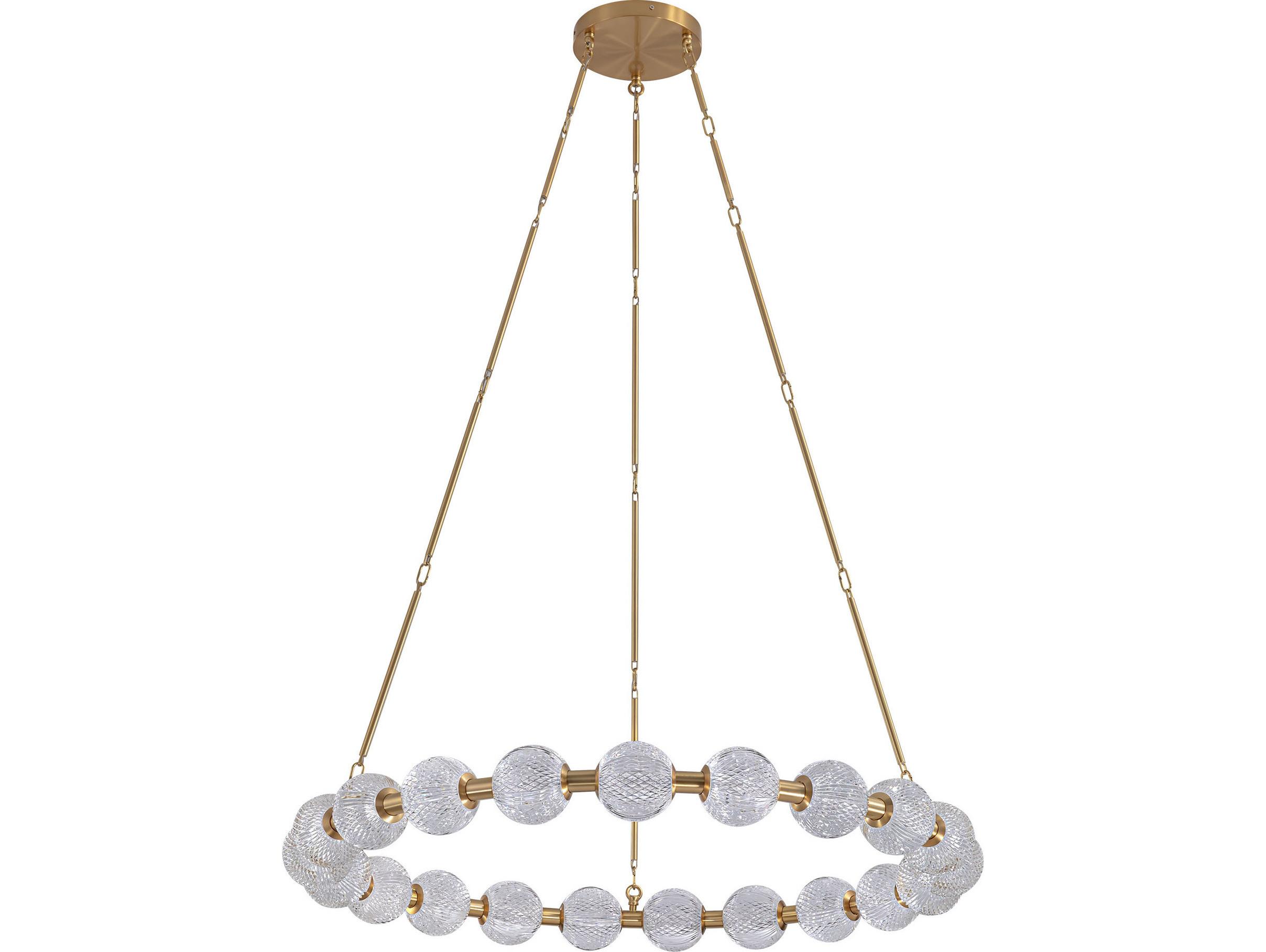 Alora Lighting Marni Natural Brass Geometric Round Chandelier