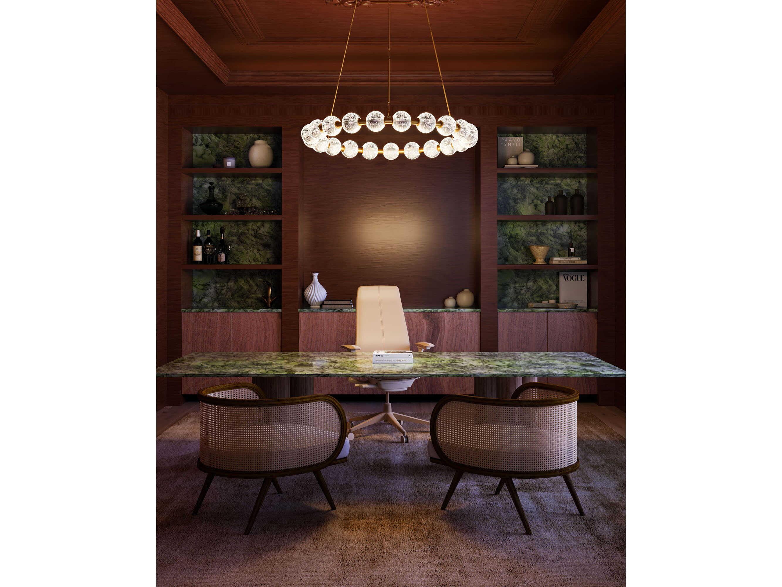 Alora Lighting Marni Natural Brass Geometric Round Chandelier