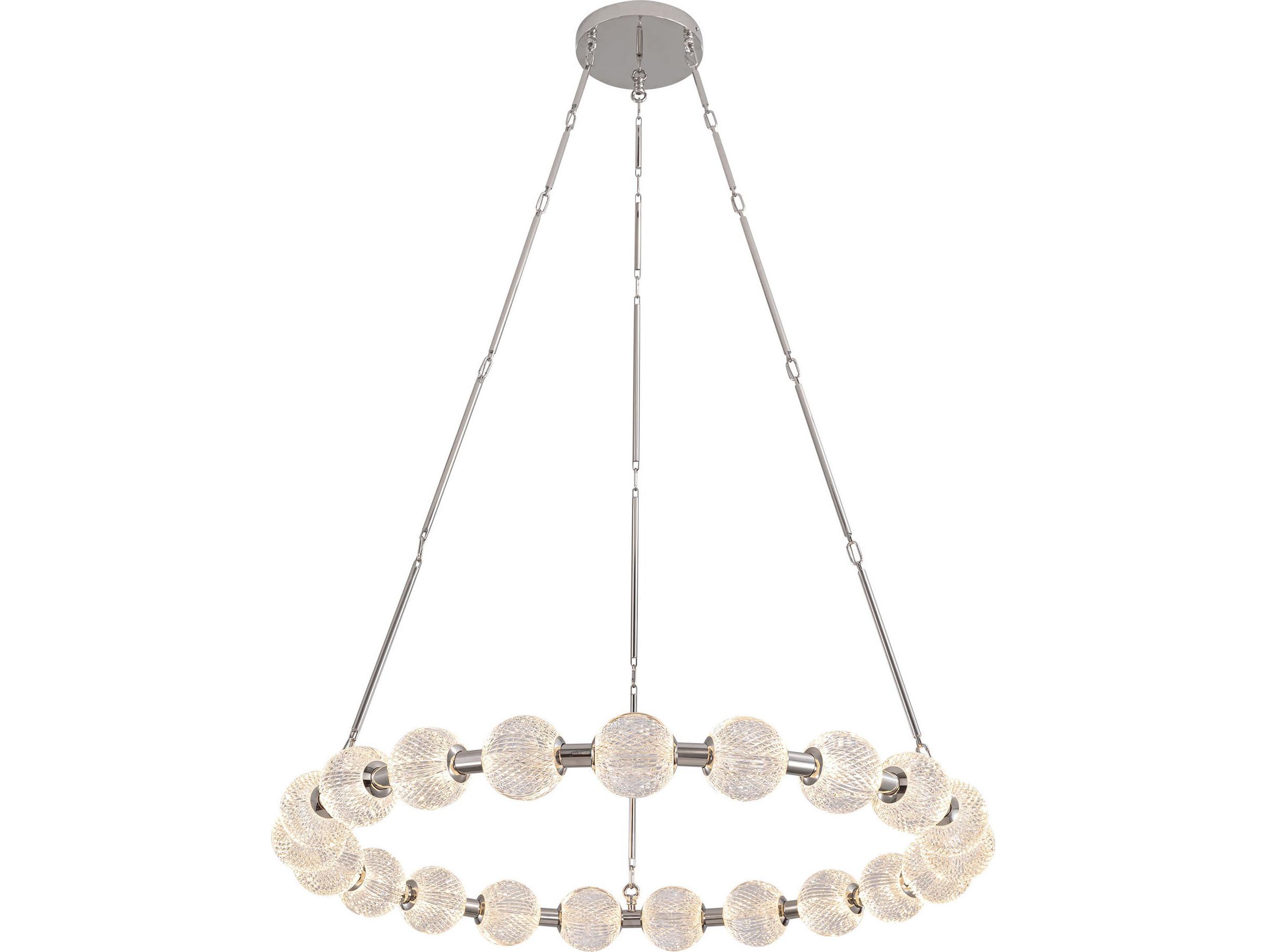 Alora Lighting Marni Polished Nickel Geometric Round Chandelier