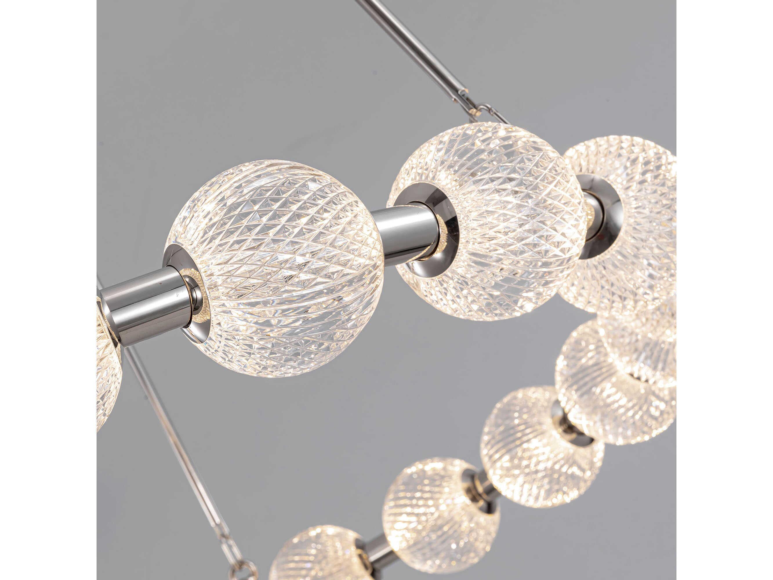Alora Lighting Marni Polished Nickel Geometric Round Chandelier