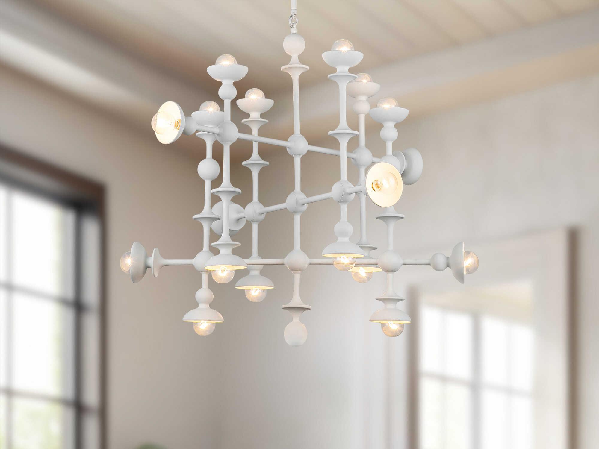 Alora Lighting Cadence 18-Light Antique White Geometric Chandelier
