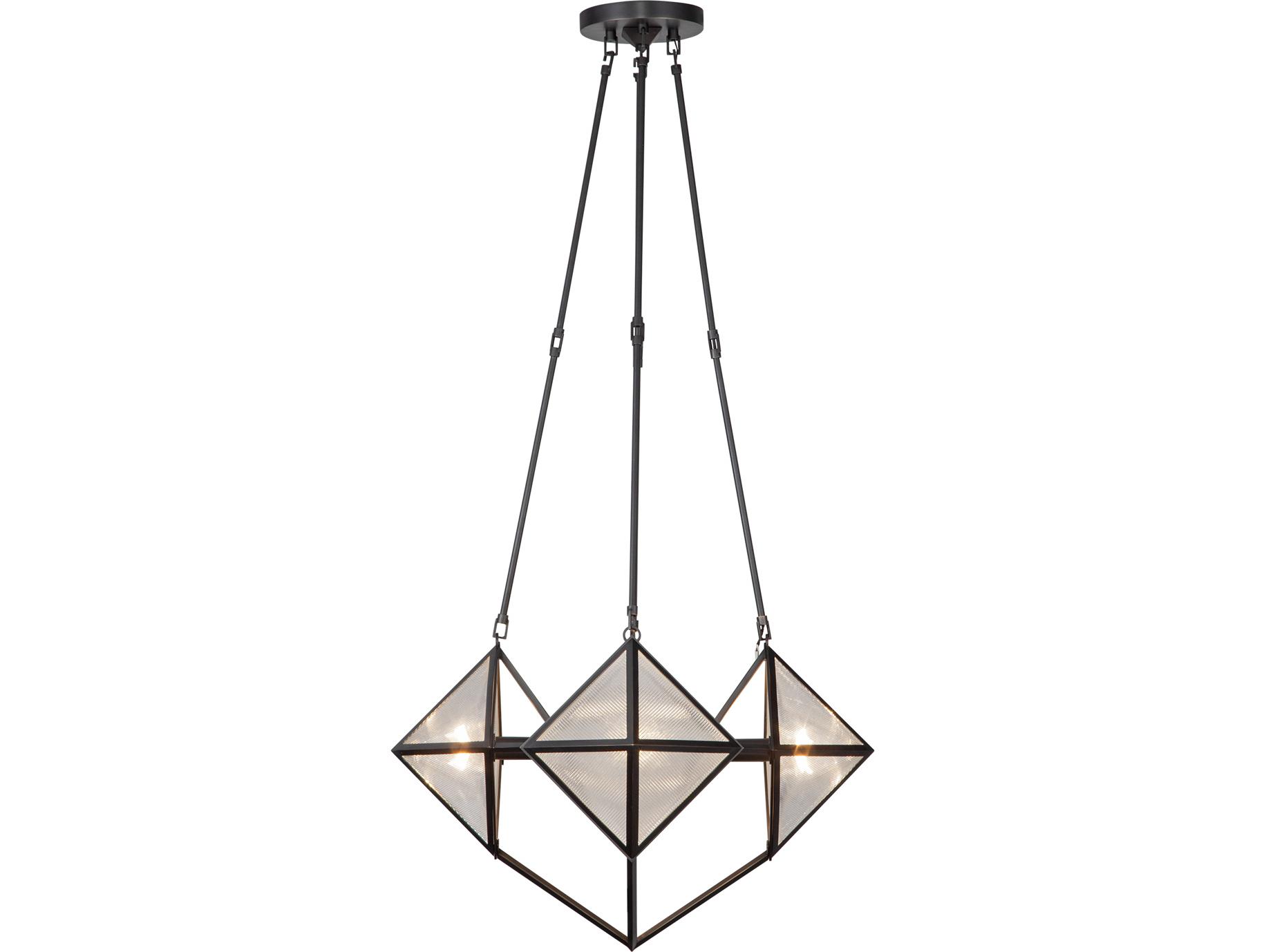 Alora Lighting Cairo 4-Light Urban Bronze Black Geometric Chandelier