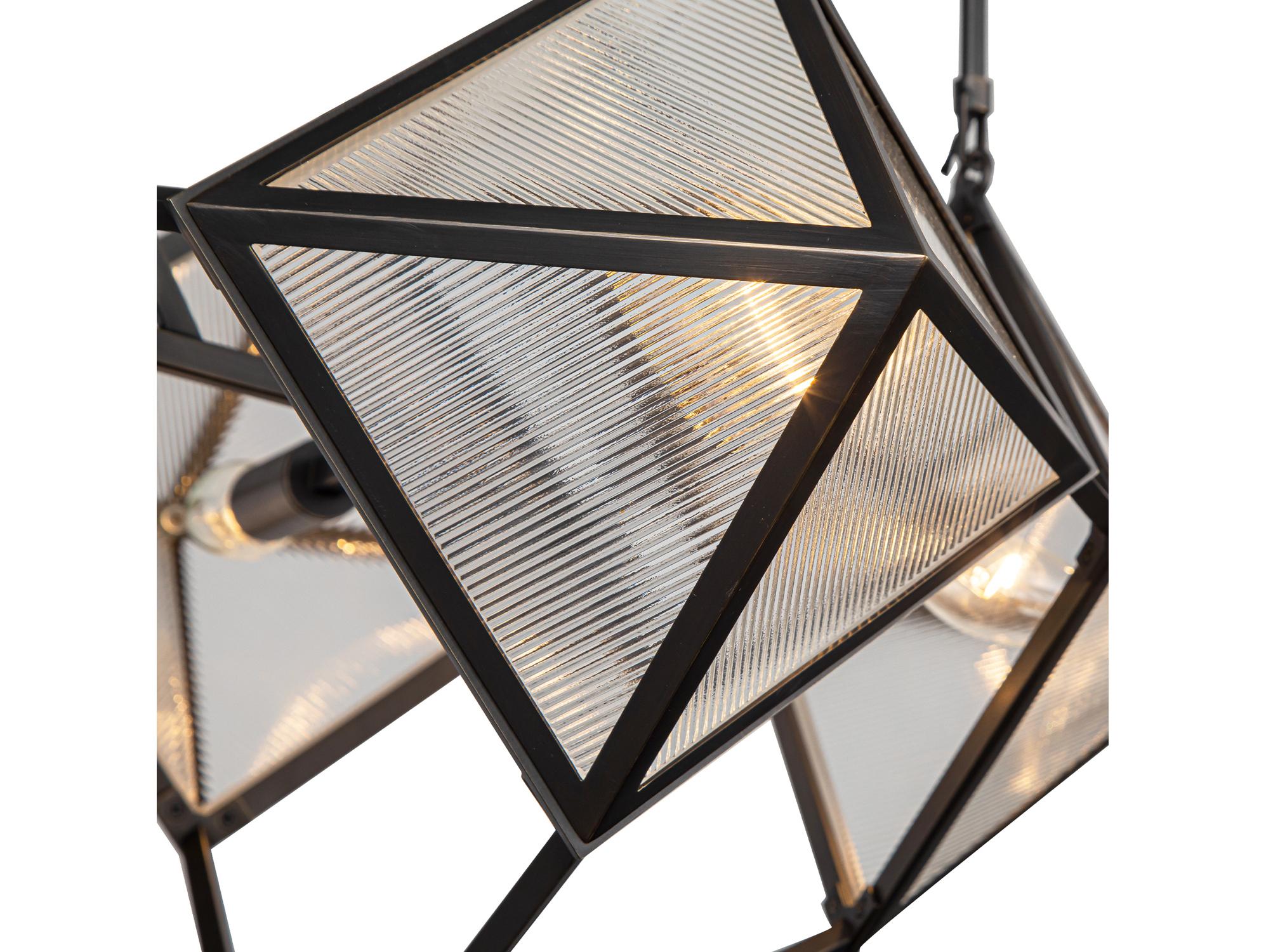 Alora Lighting Cairo 4-Light Urban Bronze Black Geometric Chandelier