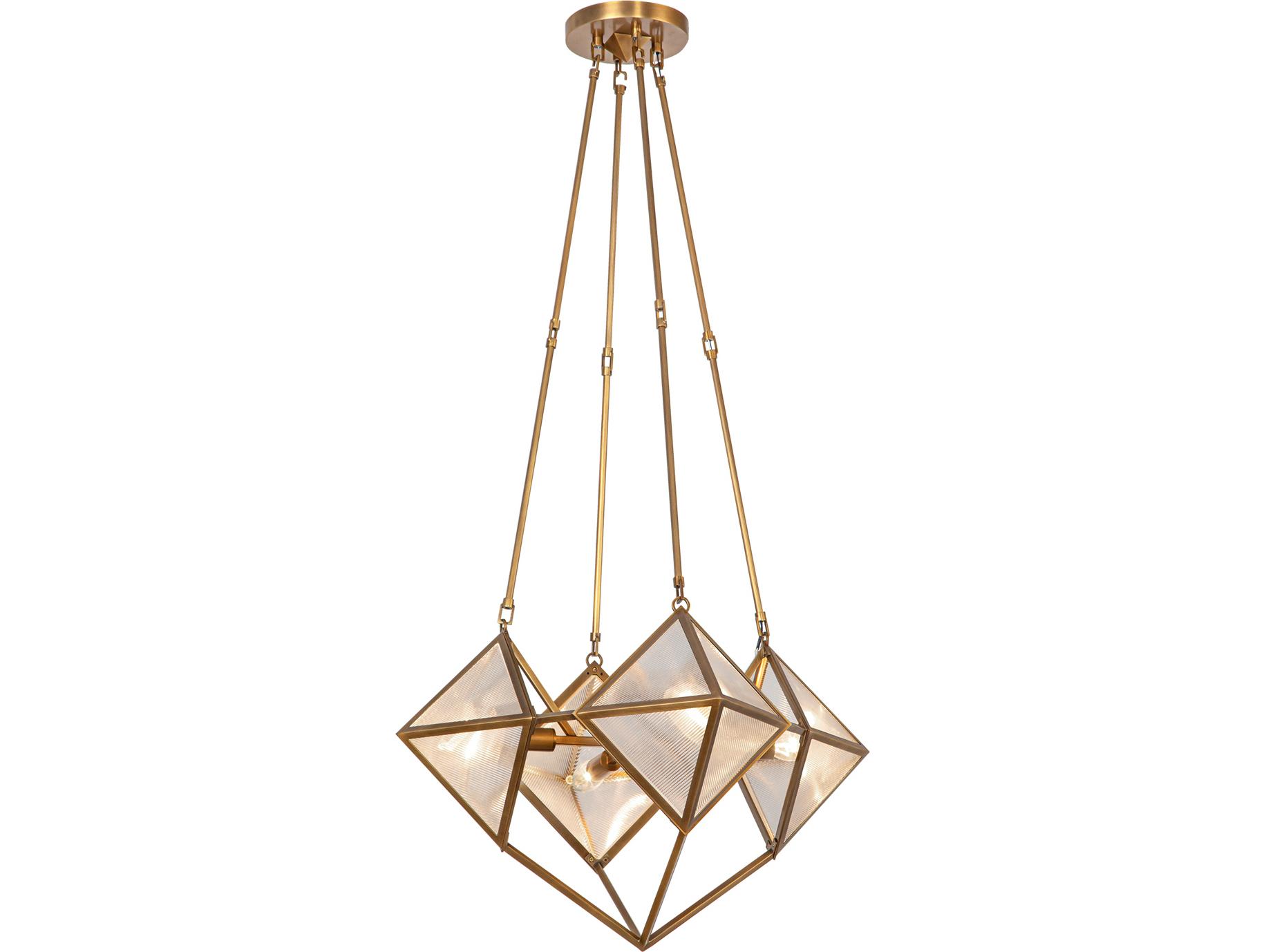 Alora Lighting Cairo 4-Light Vintage Brass Geometric Chandelier