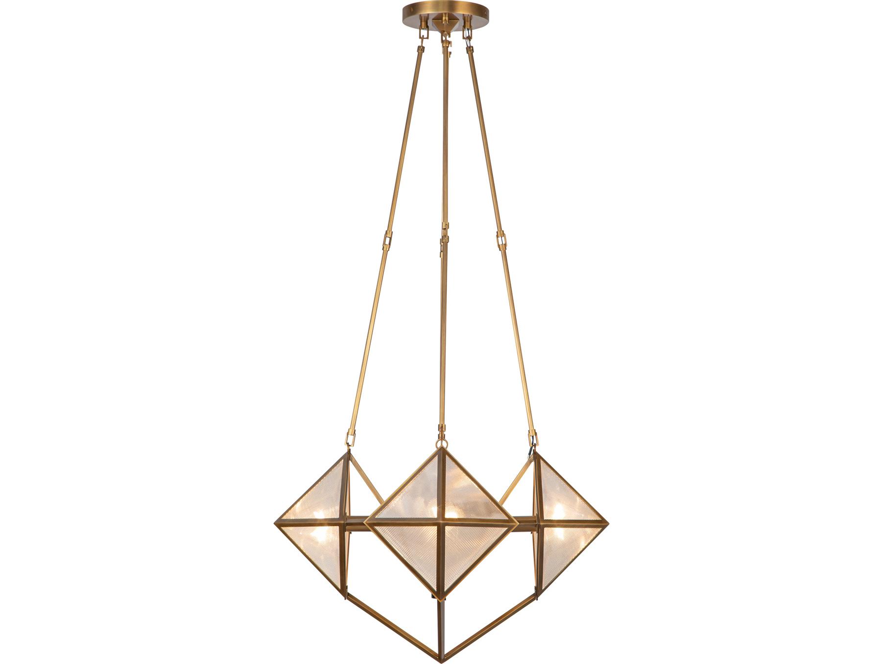 Alora Lighting Cairo 4-Light Vintage Brass Geometric Chandelier