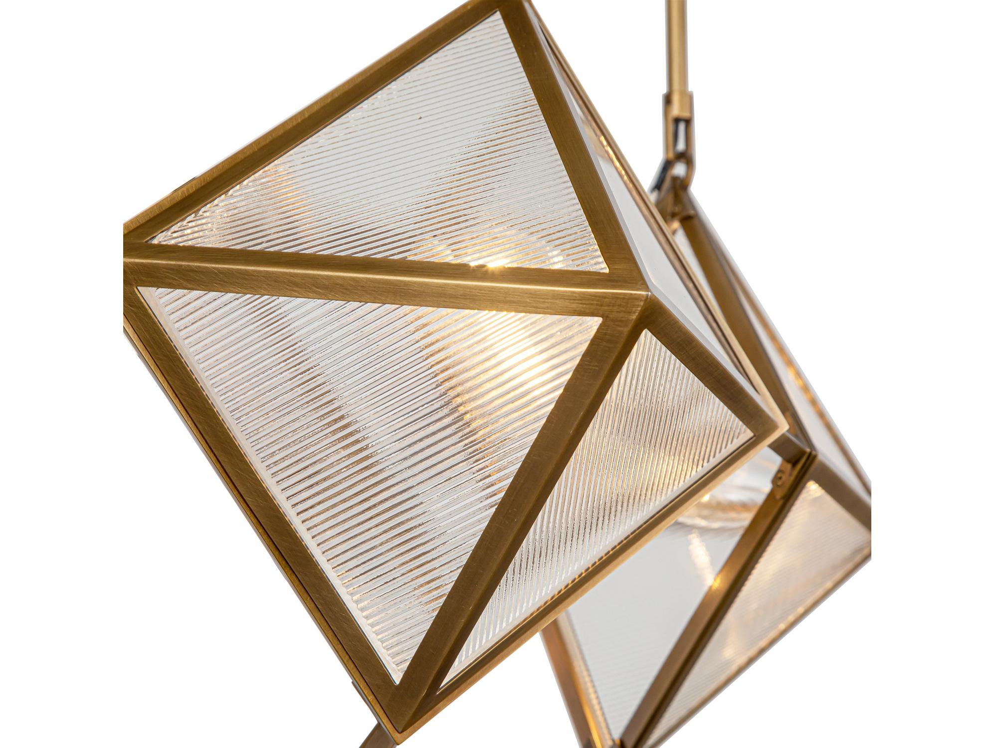 Alora Lighting Cairo 4-Light Vintage Brass Geometric Chandelier