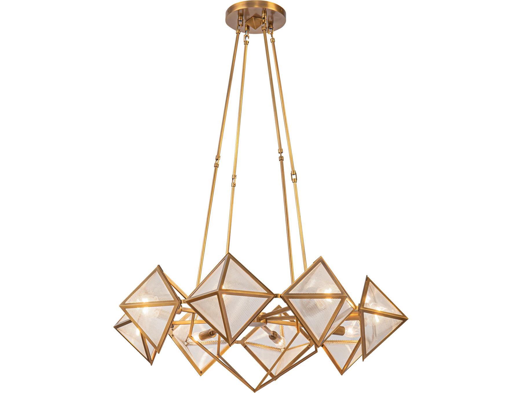 Alora Lighting Cairo 8-Light Vintage Brass Geometric Chandelier