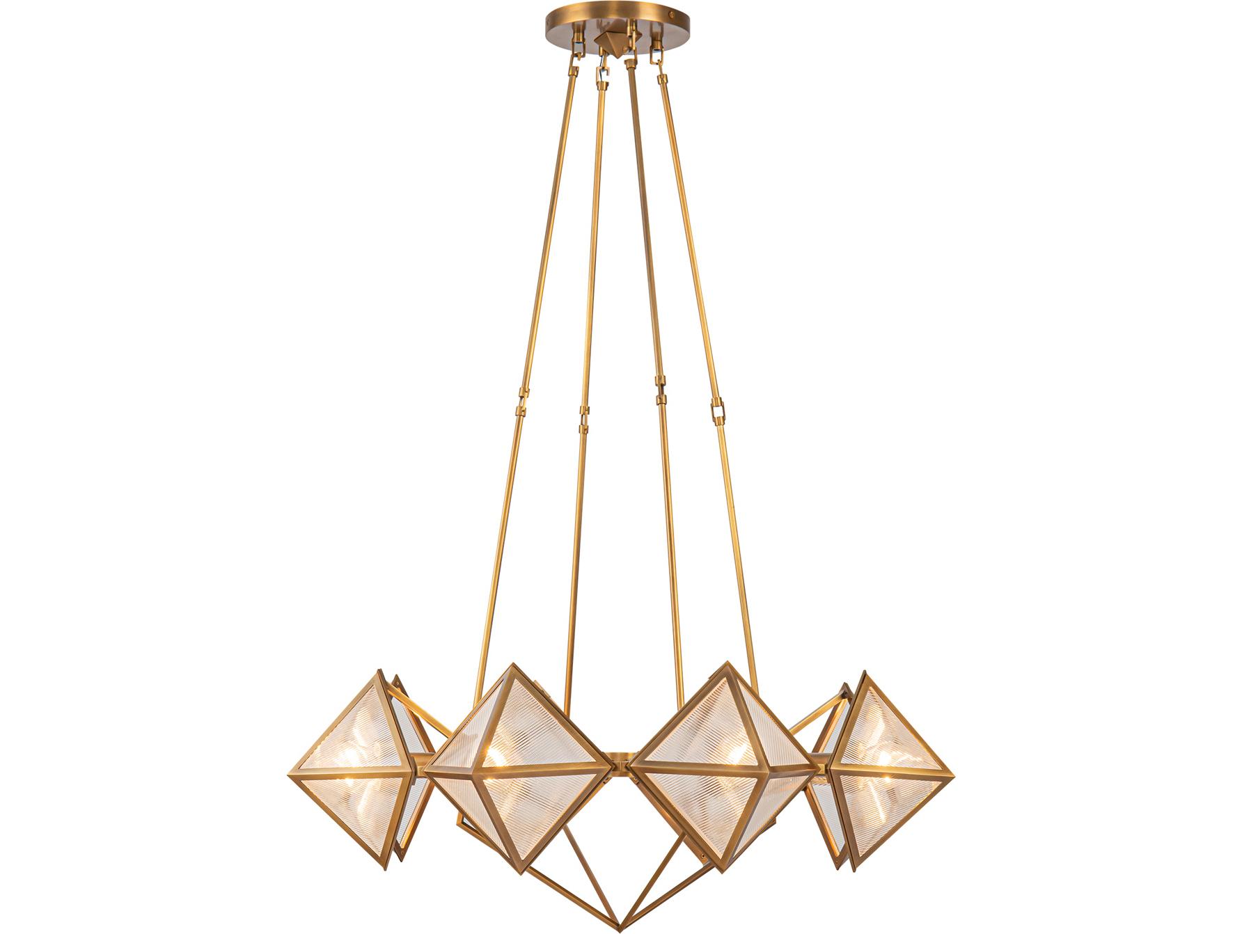Alora Lighting Cairo 8-Light Vintage Brass Geometric Chandelier