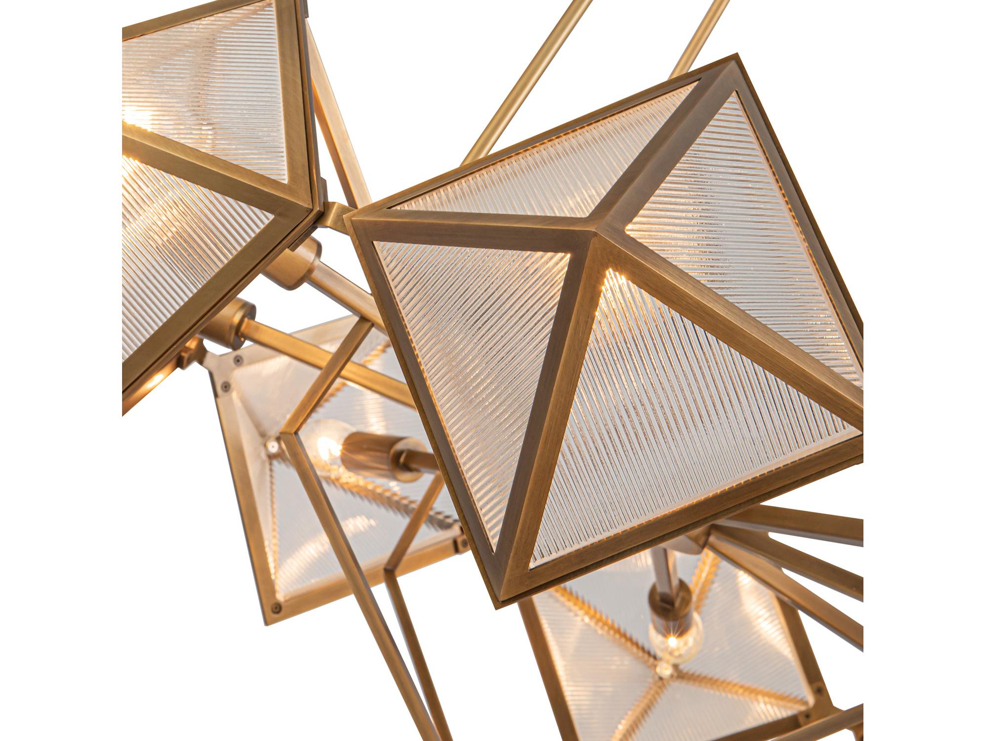 Alora Lighting Cairo 8-Light Vintage Brass Geometric Chandelier