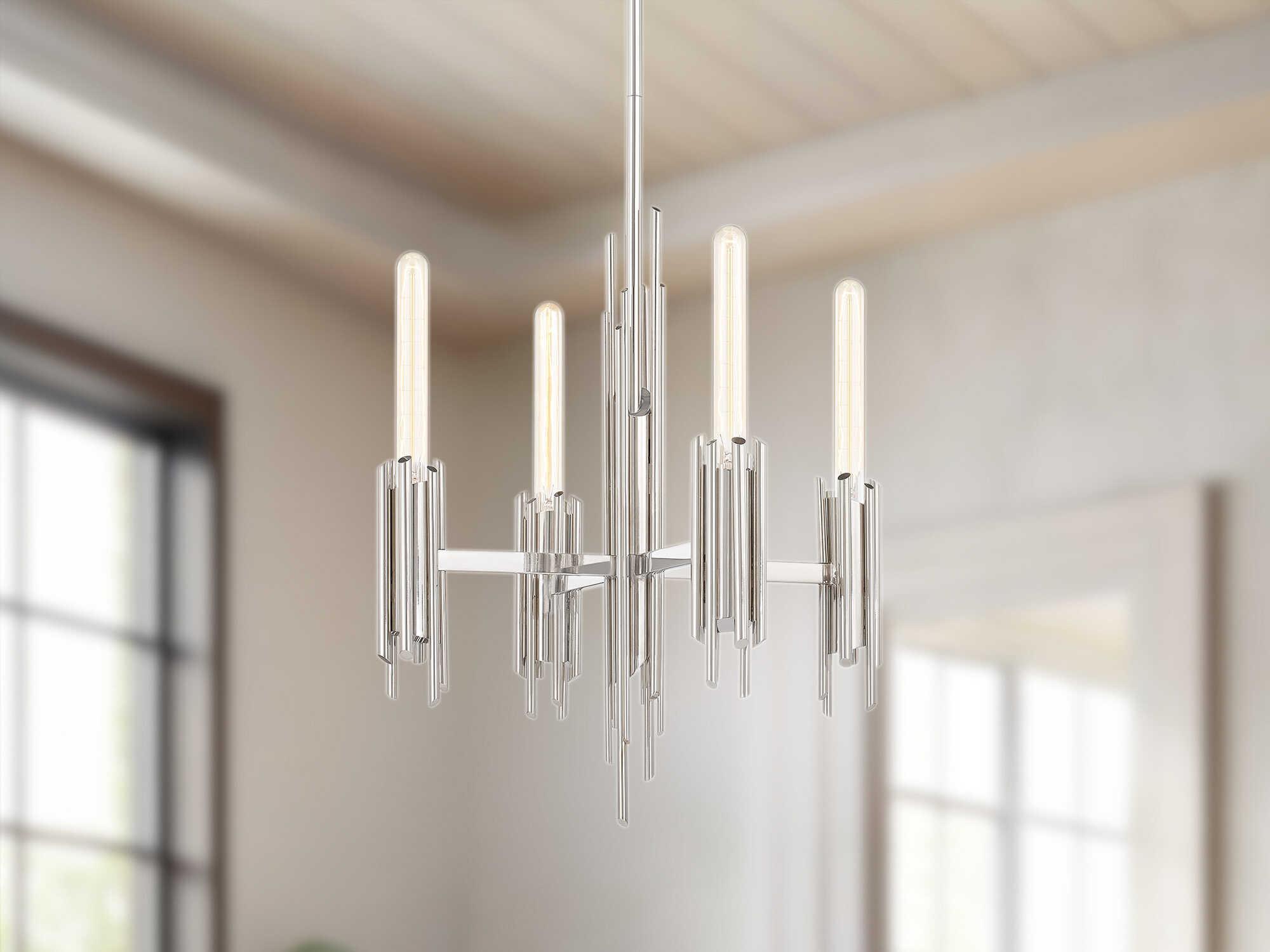 Alora Lighting Torres 4-Light Polished Nickel Chandelier