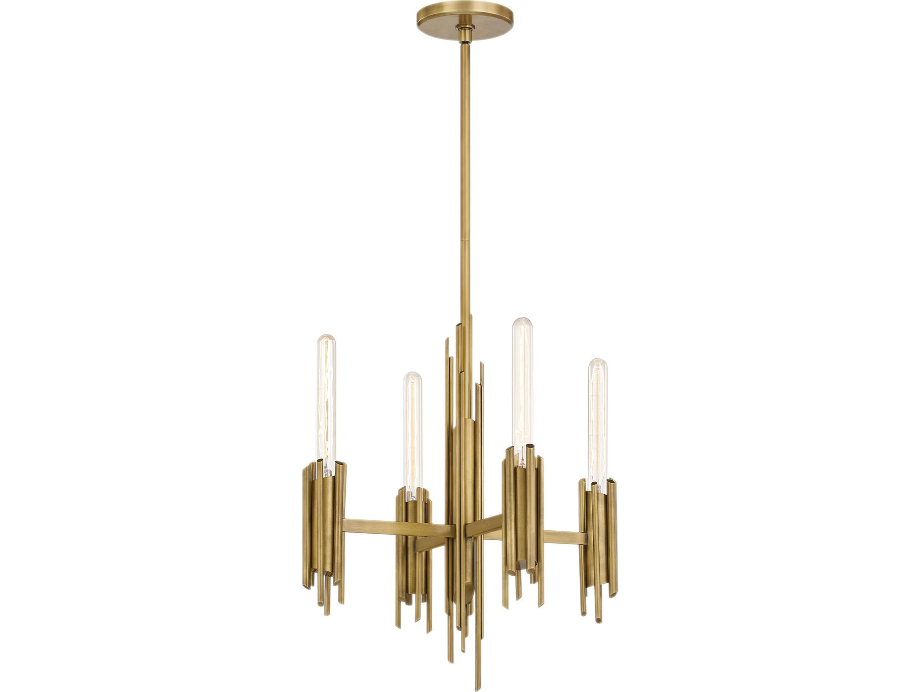Alora Lighting Torres 4-Light Vintage Brass Chandelier