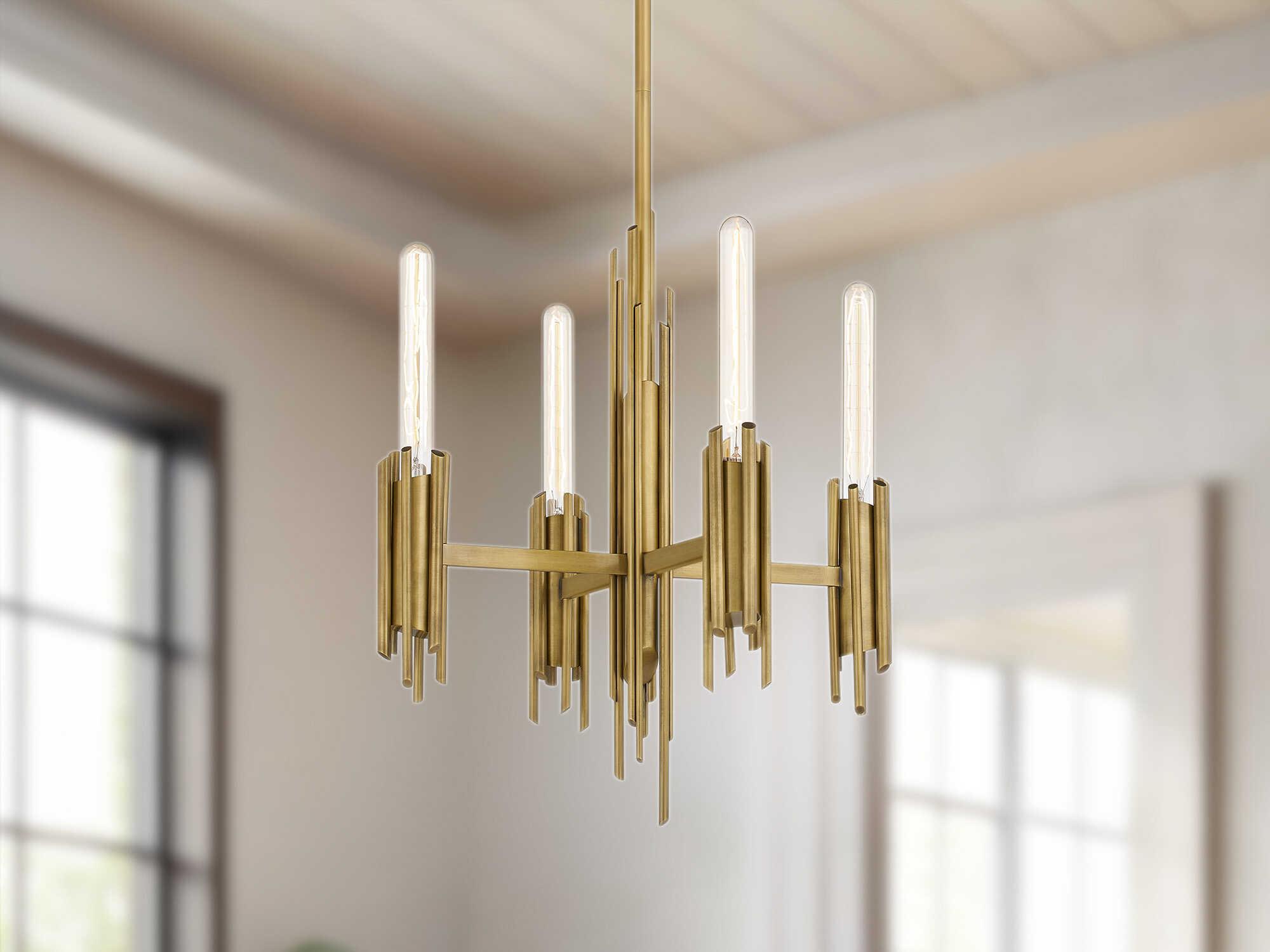 Alora Lighting Torres 4-Light Vintage Brass Chandelier