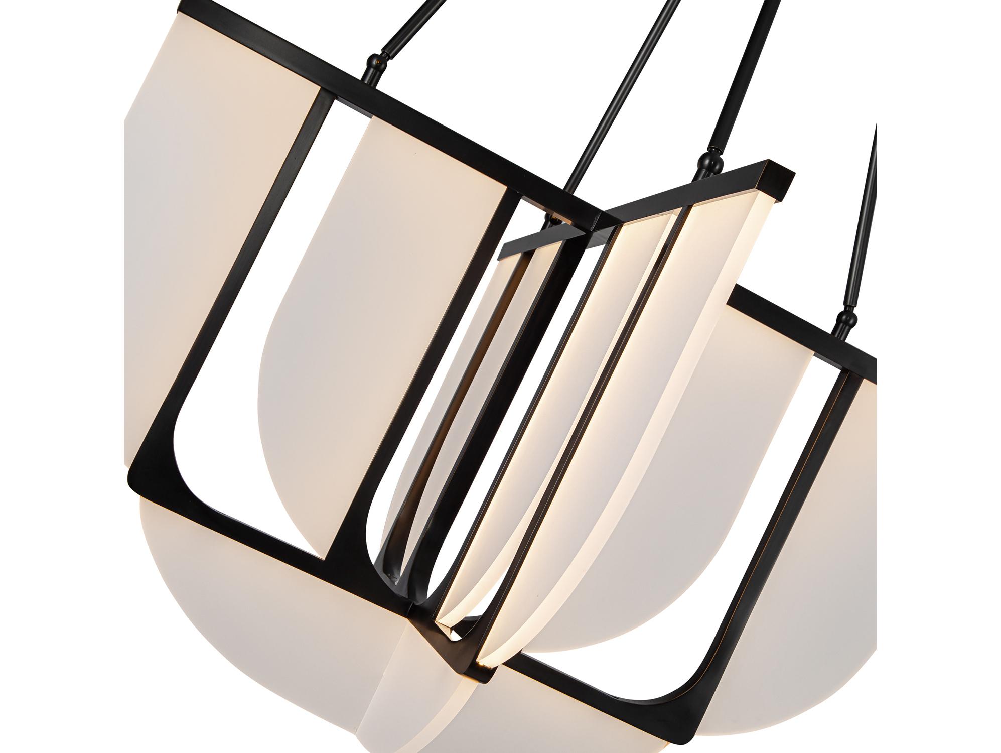 Alora Lighting Anders Urban Bronze Black Geometric Chandelier