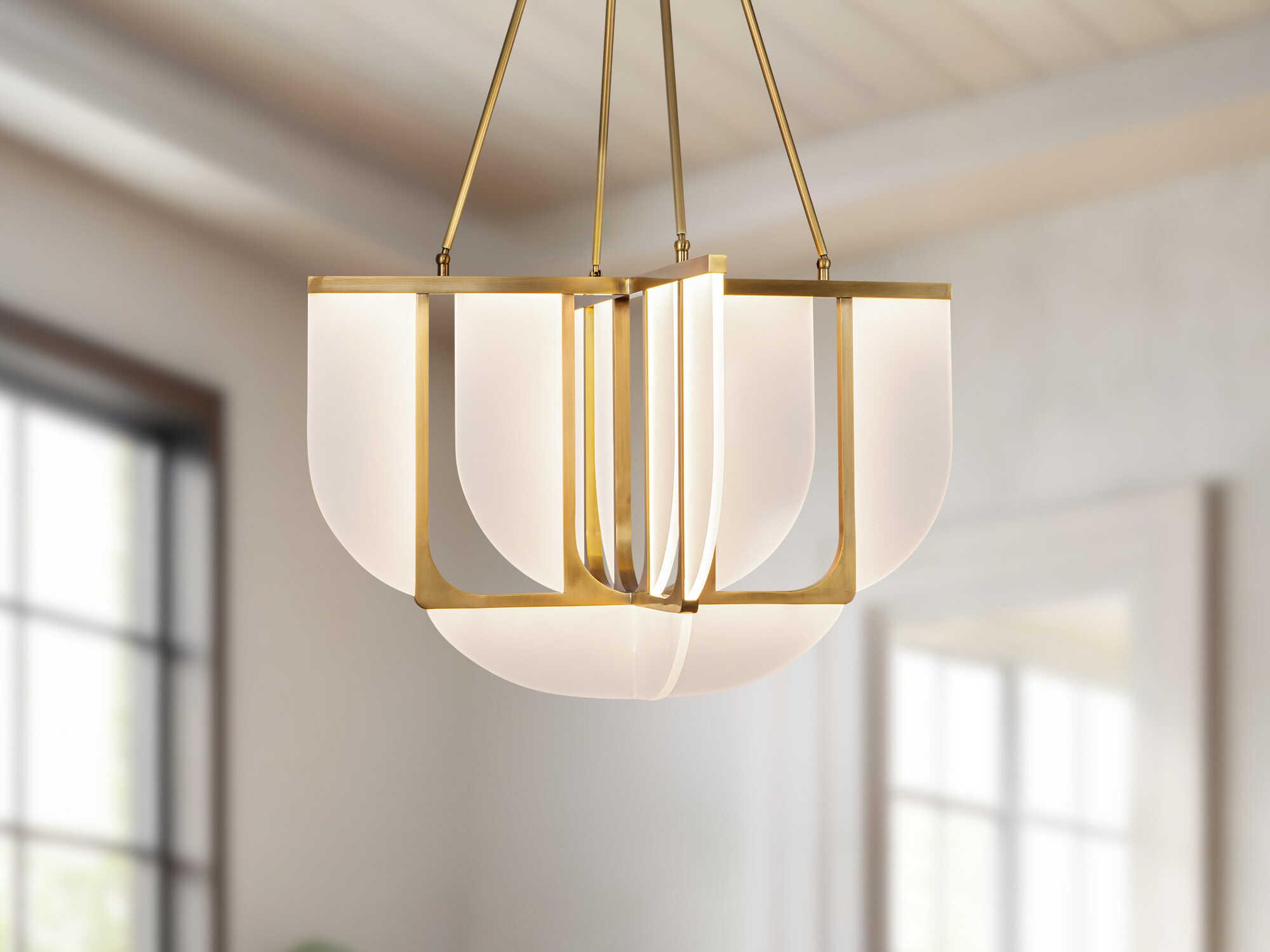 Alora Lighting Anders Vintage Brass Geometric Chandelier