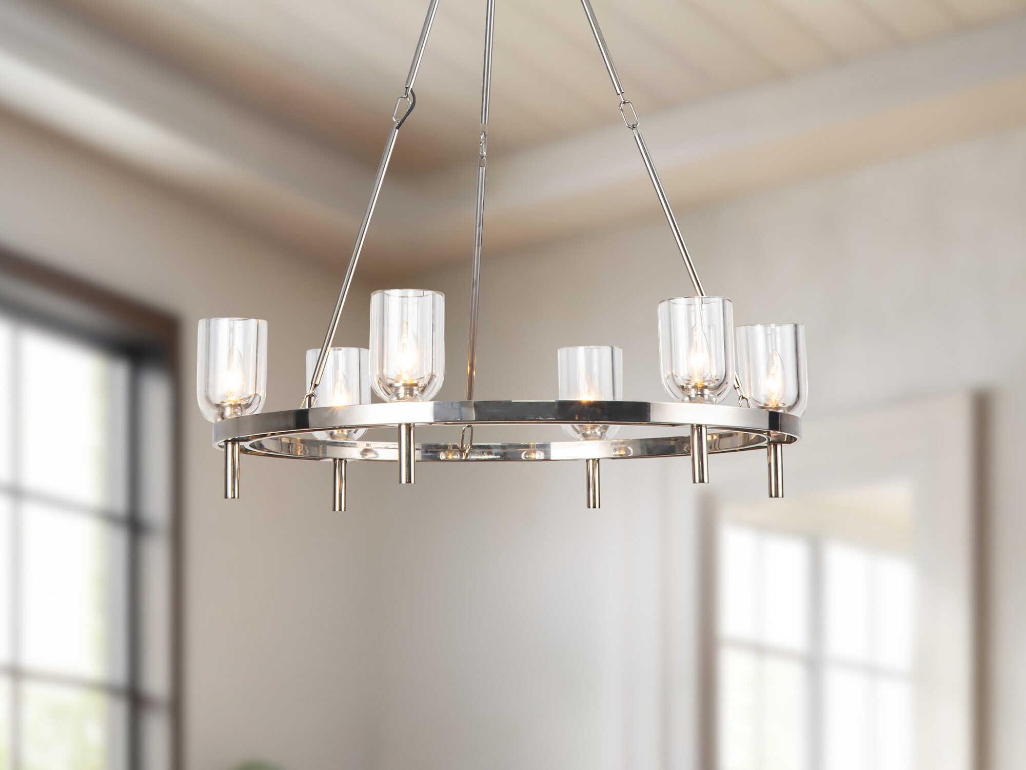 Alora Lighting Lucian 6-Light Polished Nickel Chandelier