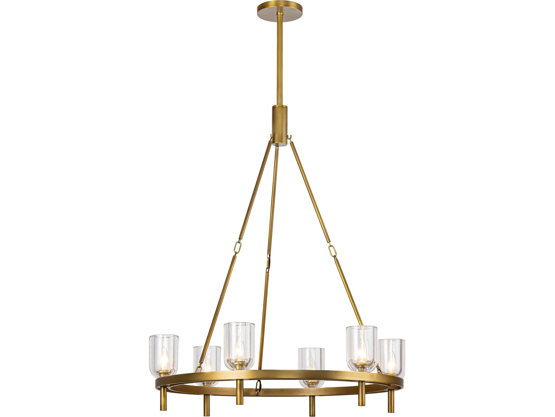Alora Lighting Lucian 6-Light Vintage Brass Chandelier