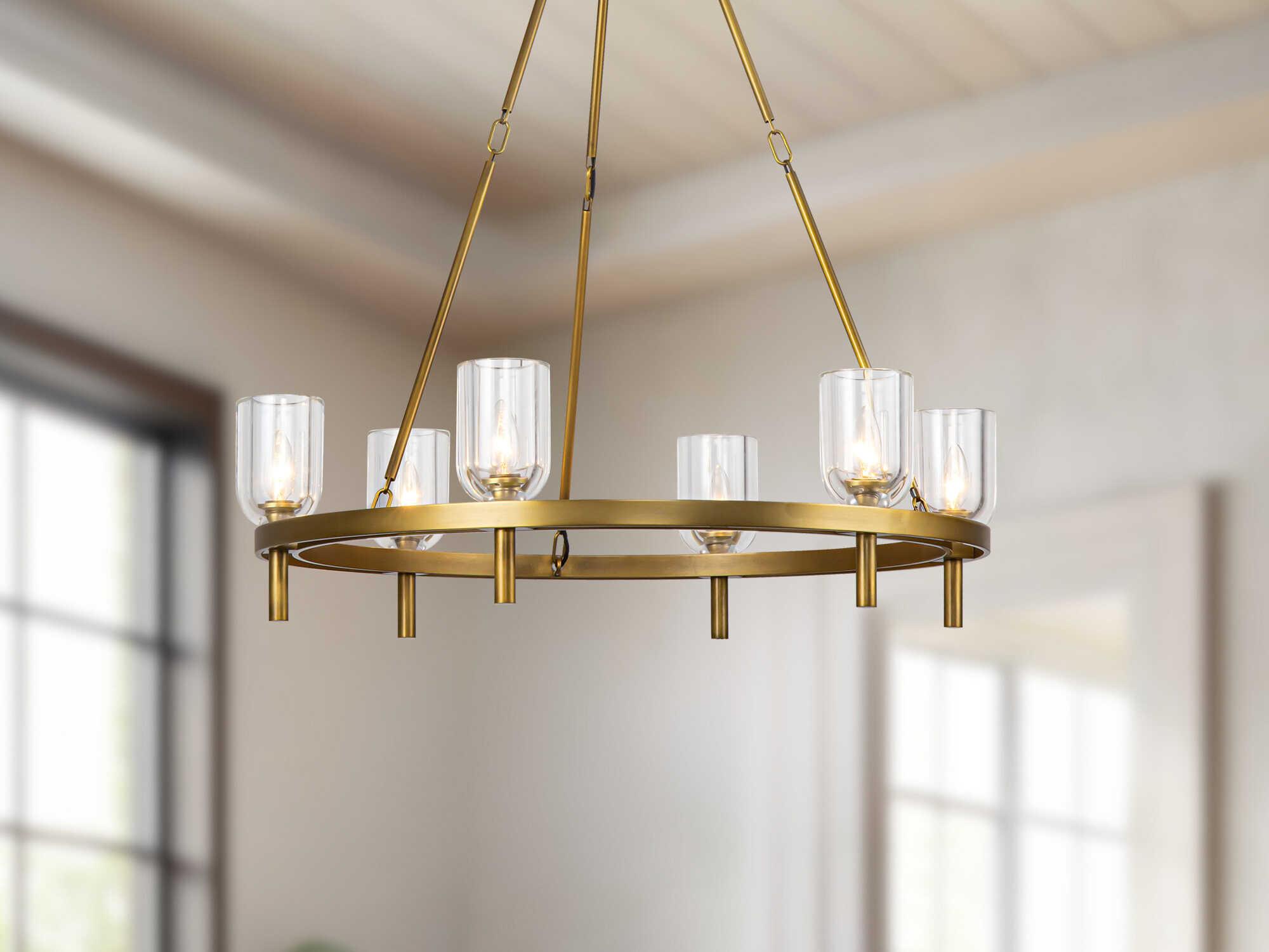 Alora Lighting Lucian 6-Light Vintage Brass Chandelier