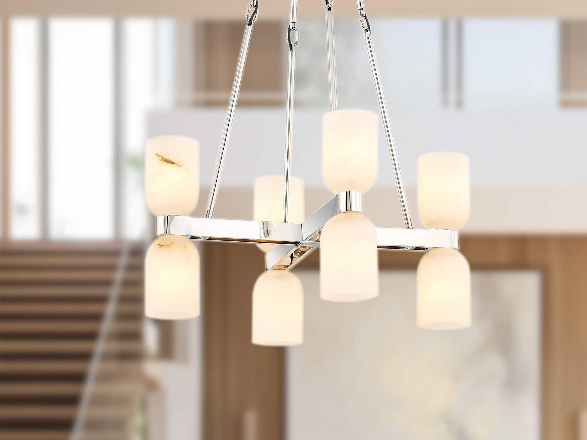 Alora Lighting Lucian 8-Light Polished Nickel Chandelier