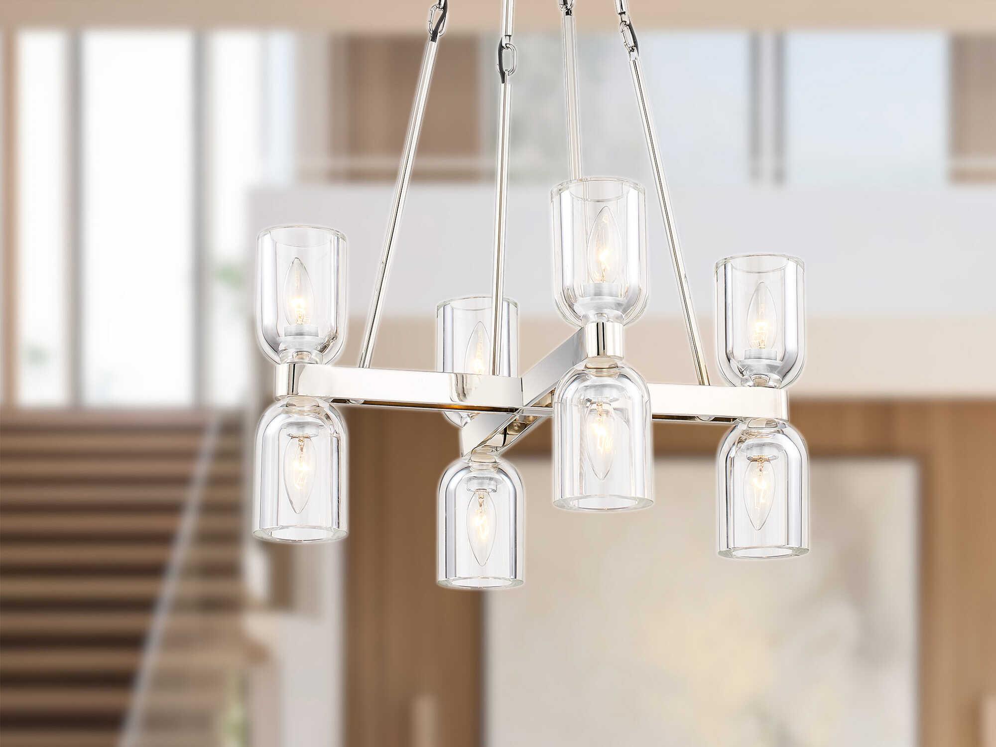 Alora Lighting Lucian 8-Light Polished Nickel Chandelier