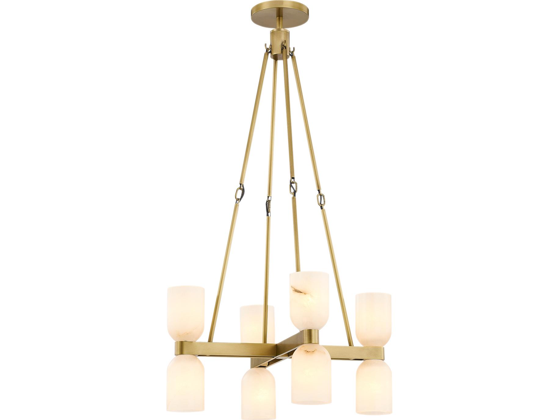 Alora Lighting Lucian 8-Light Vintage Brass Chandelier
