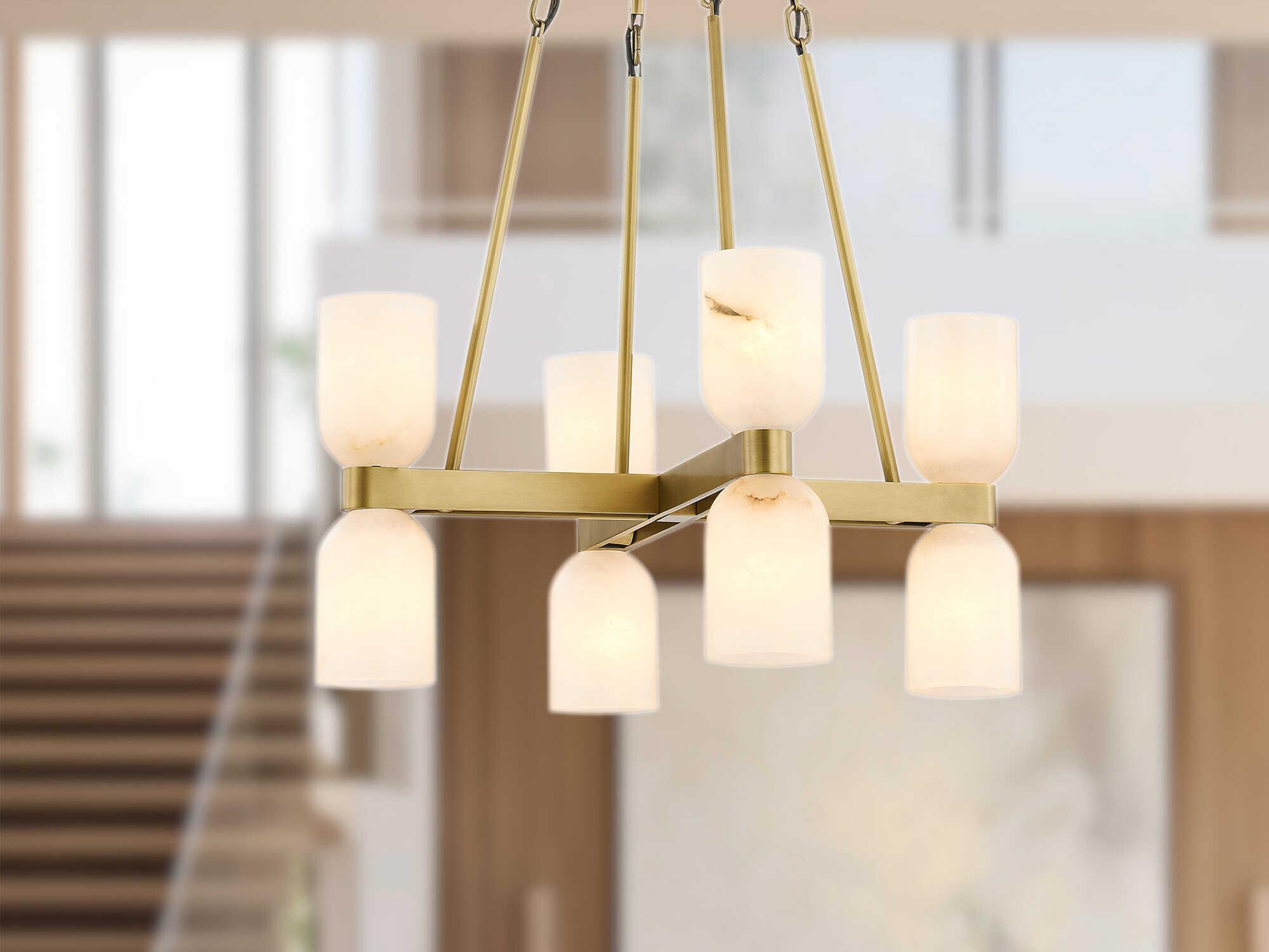 Alora Lighting Lucian 8-Light Vintage Brass Chandelier