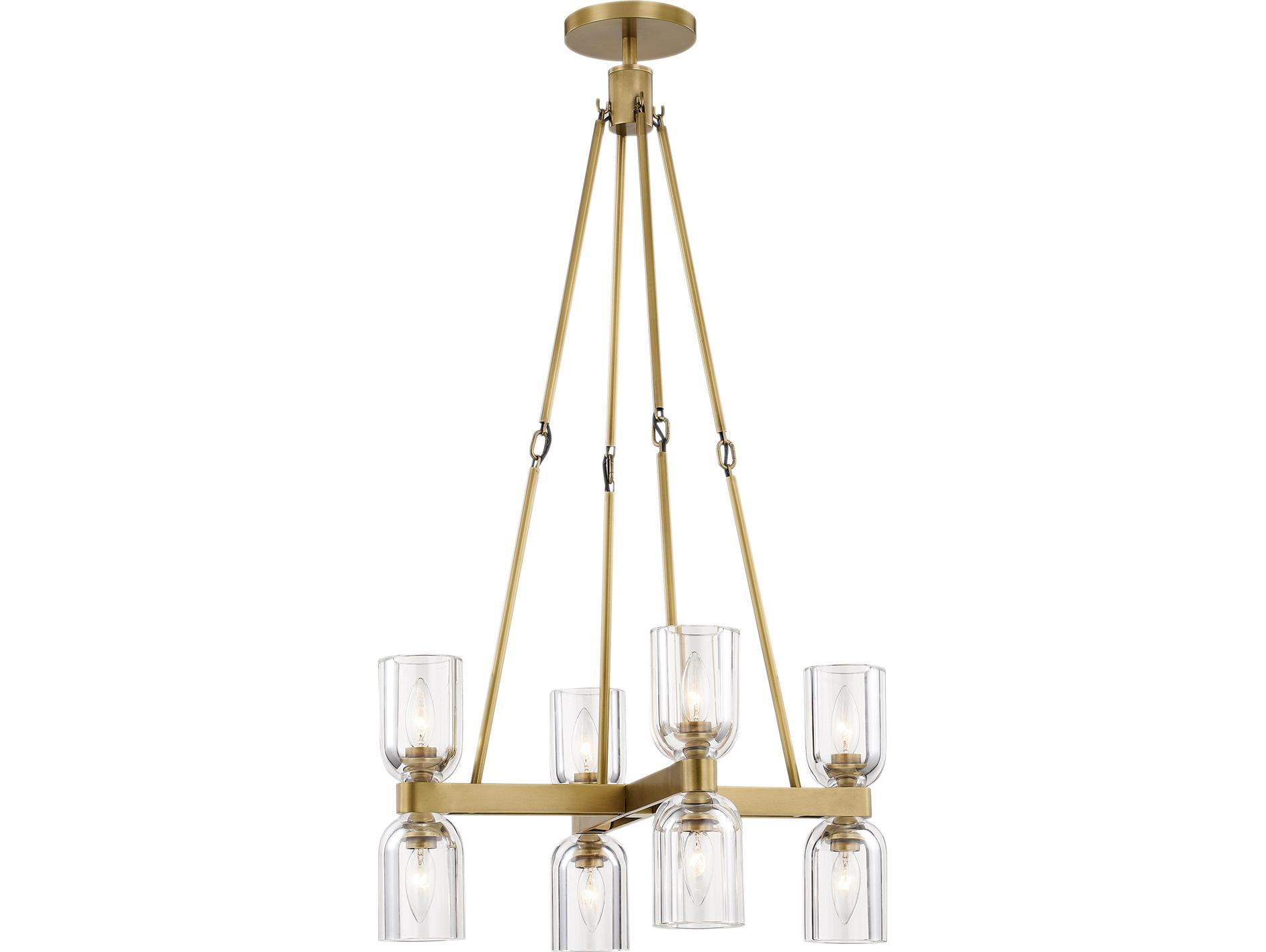 Alora Lighting Lucian 8-Light Vintage Brass Chandelier