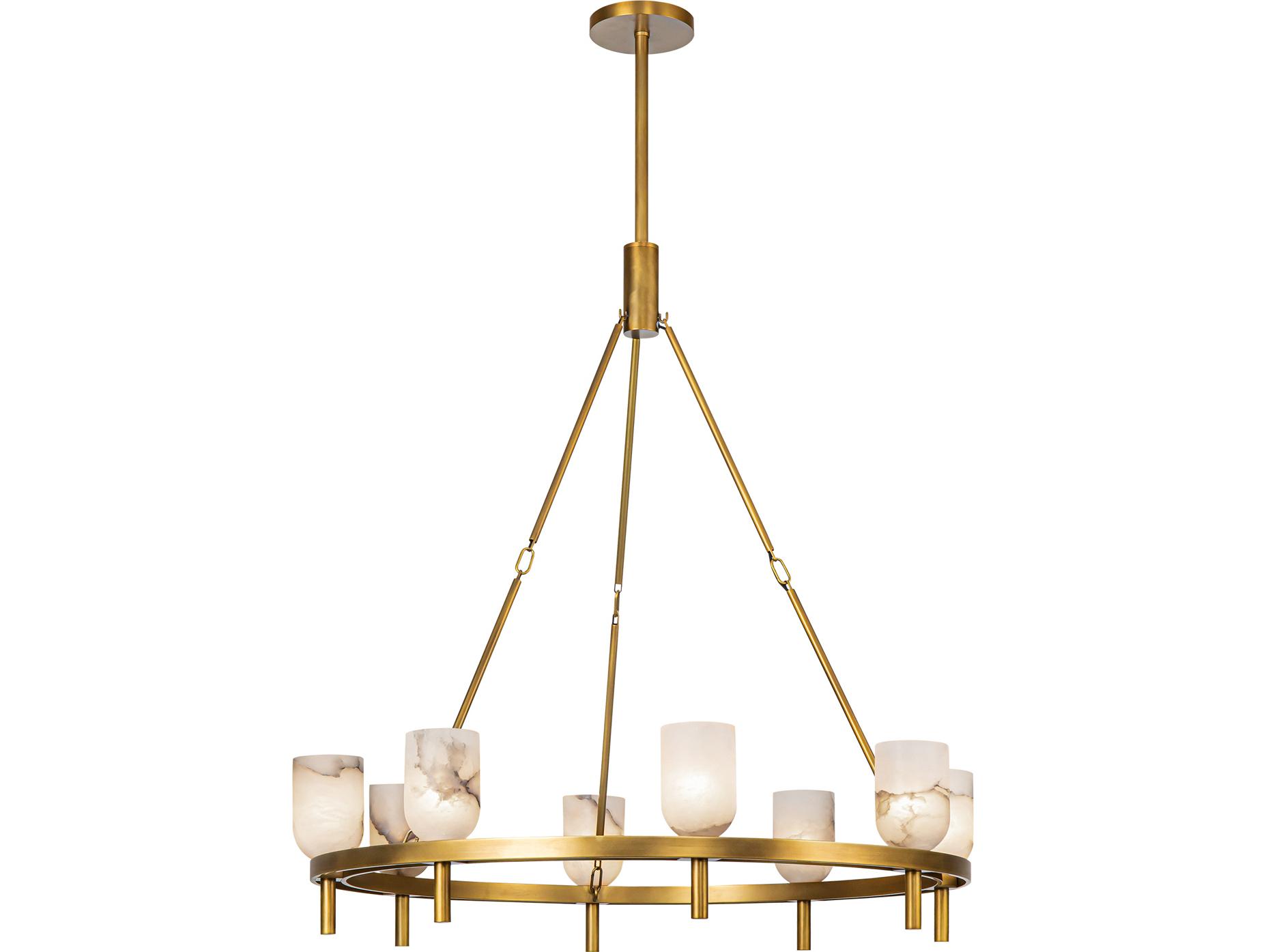 Alora Lighting Lucian 8-Light Vintage Brass Chandelier