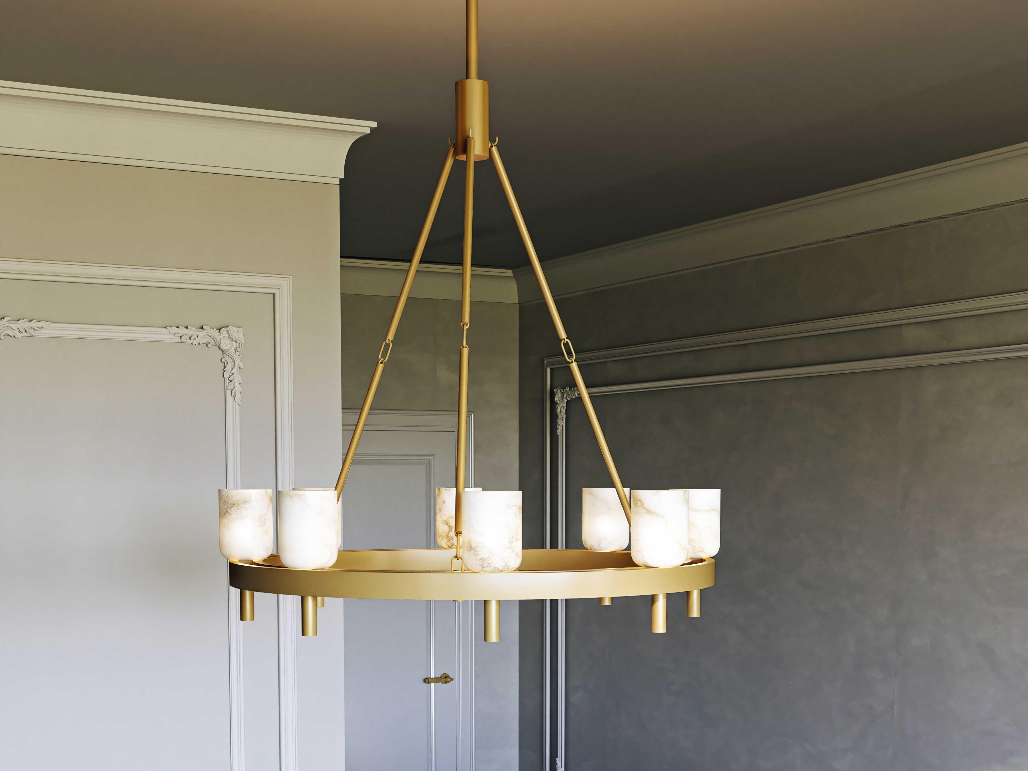 Alora Lighting Lucian 8-Light Vintage Brass Chandelier
