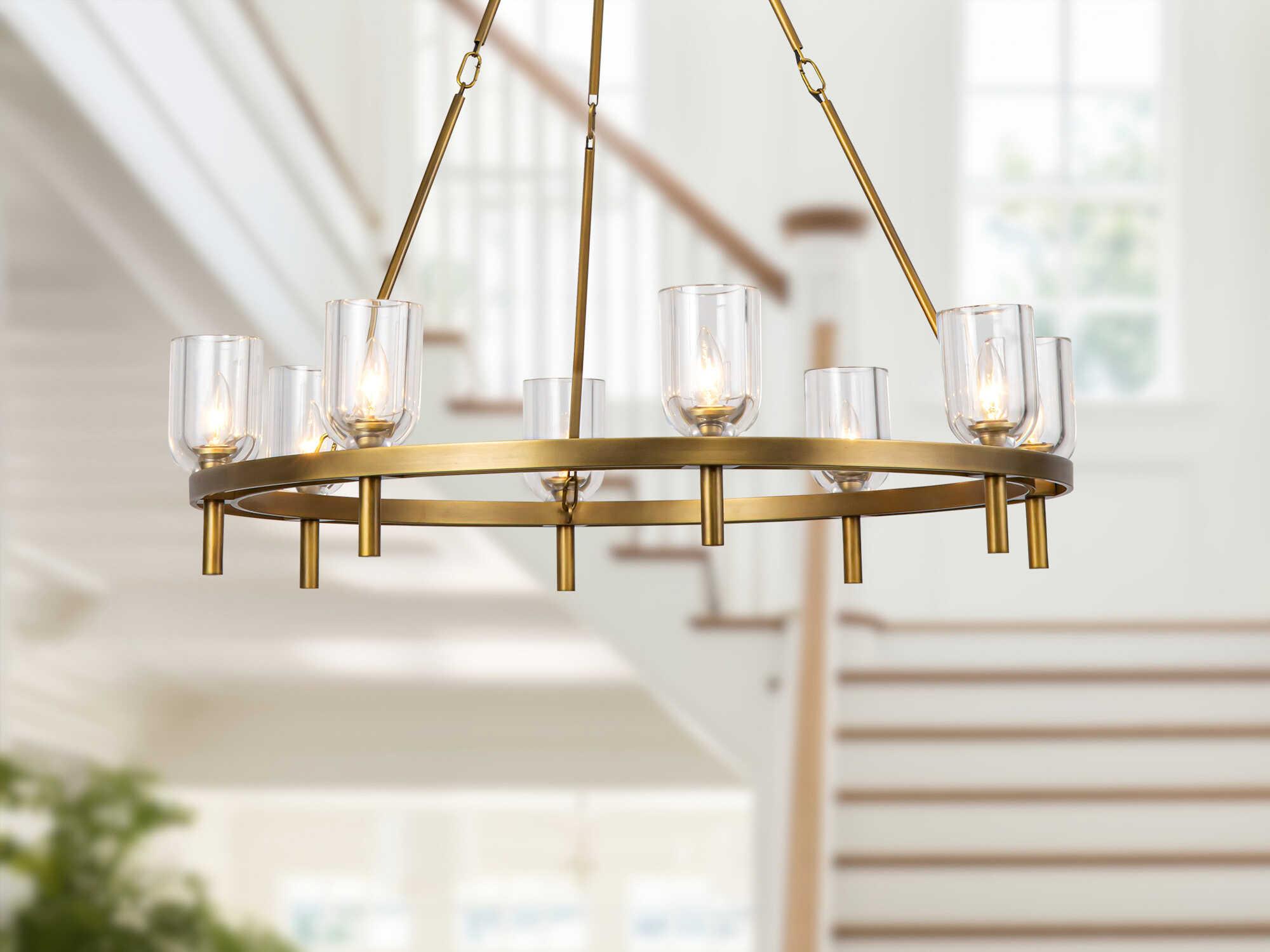 Alora Lighting Lucian 8-Light Vintage Brass Chandelier