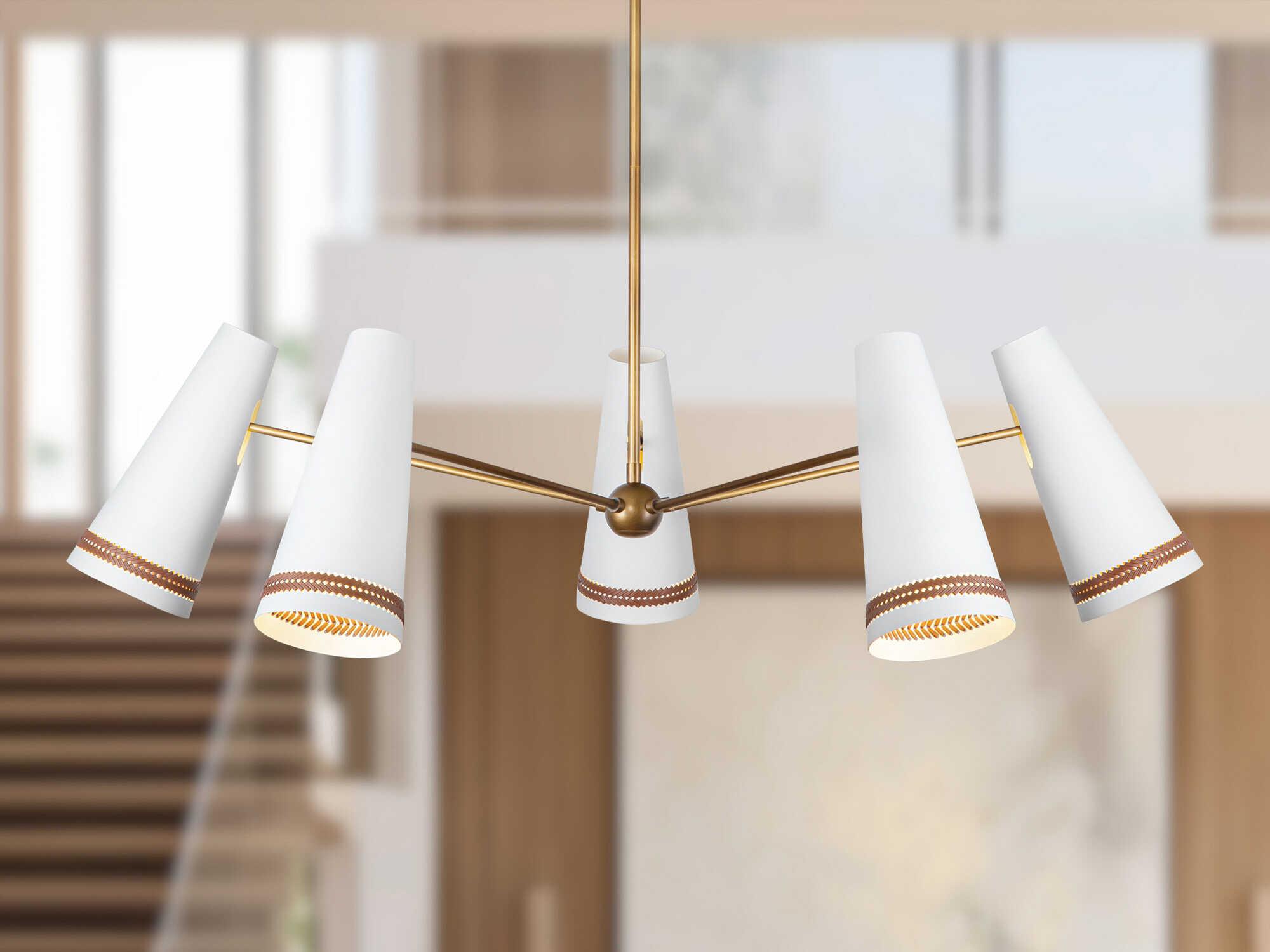 Alora Lighting Brickell 5-Light Matte White Gold Chandelier