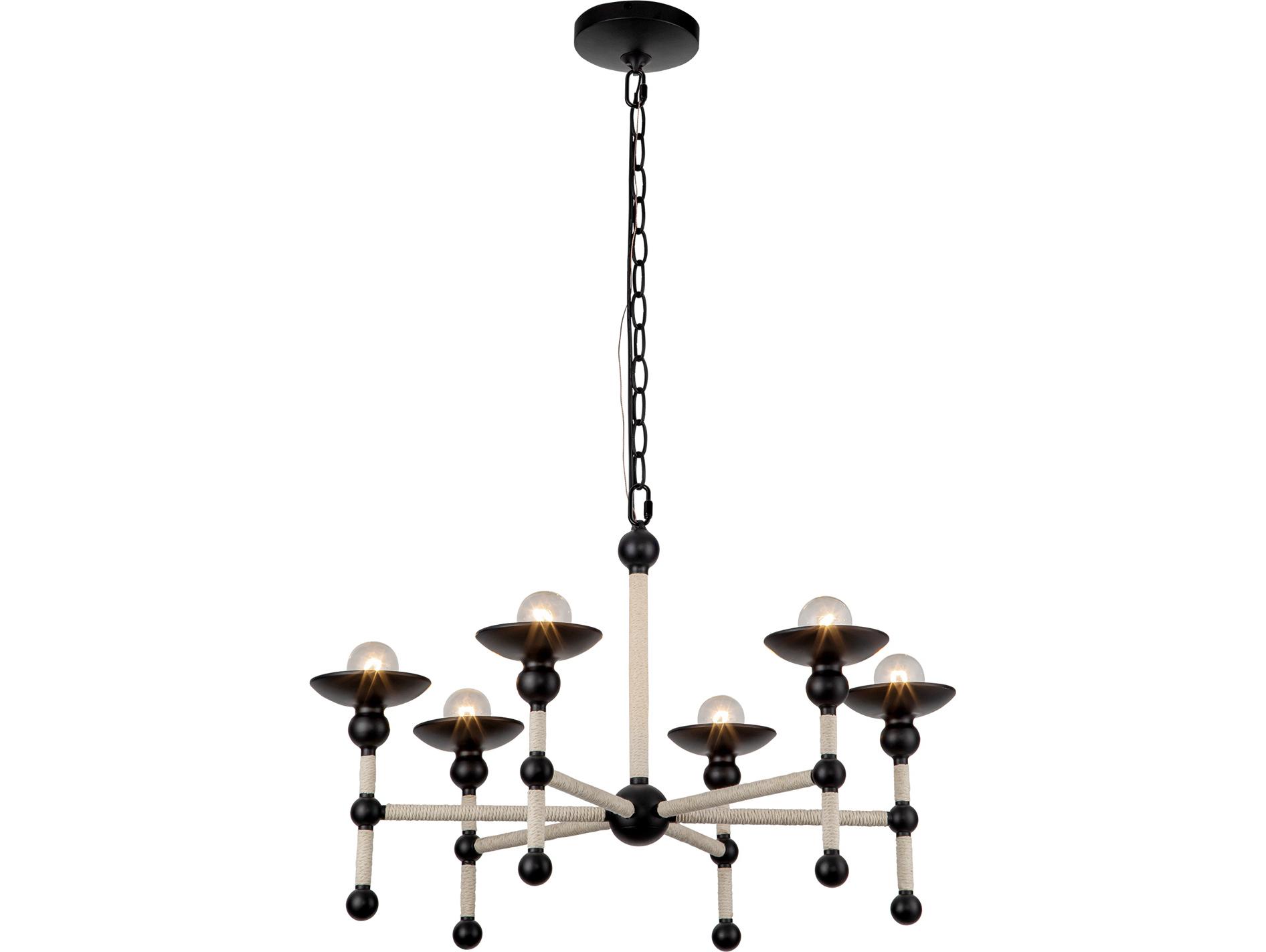 Alora Lighting Nadine 6-Light Matte Black Chandelier