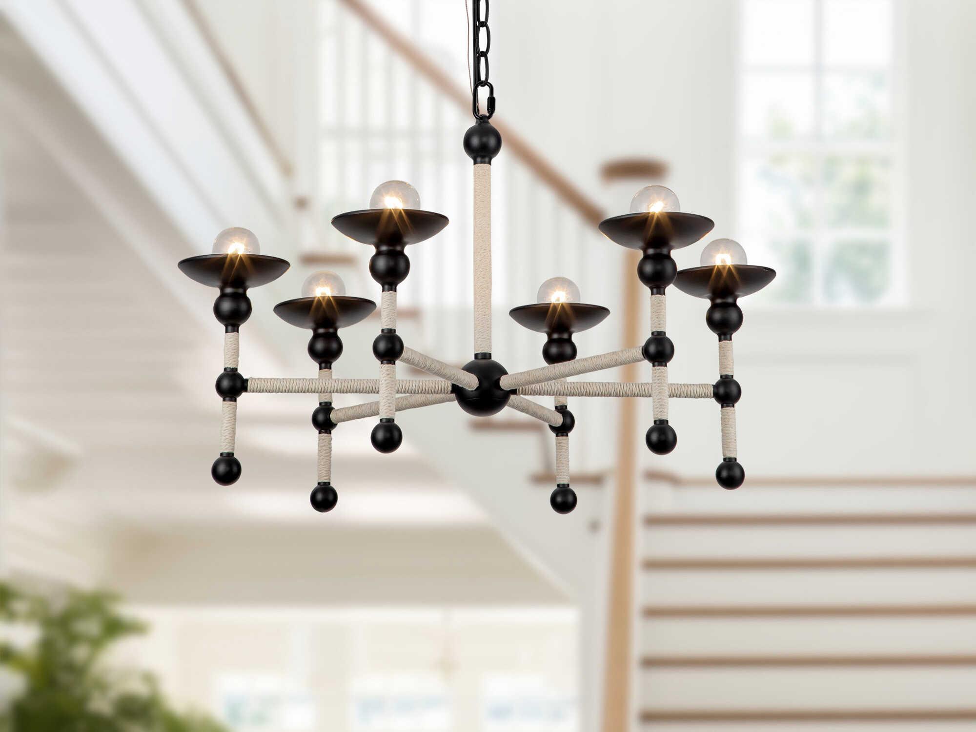 Alora Lighting Nadine 6-Light Matte Black Chandelier